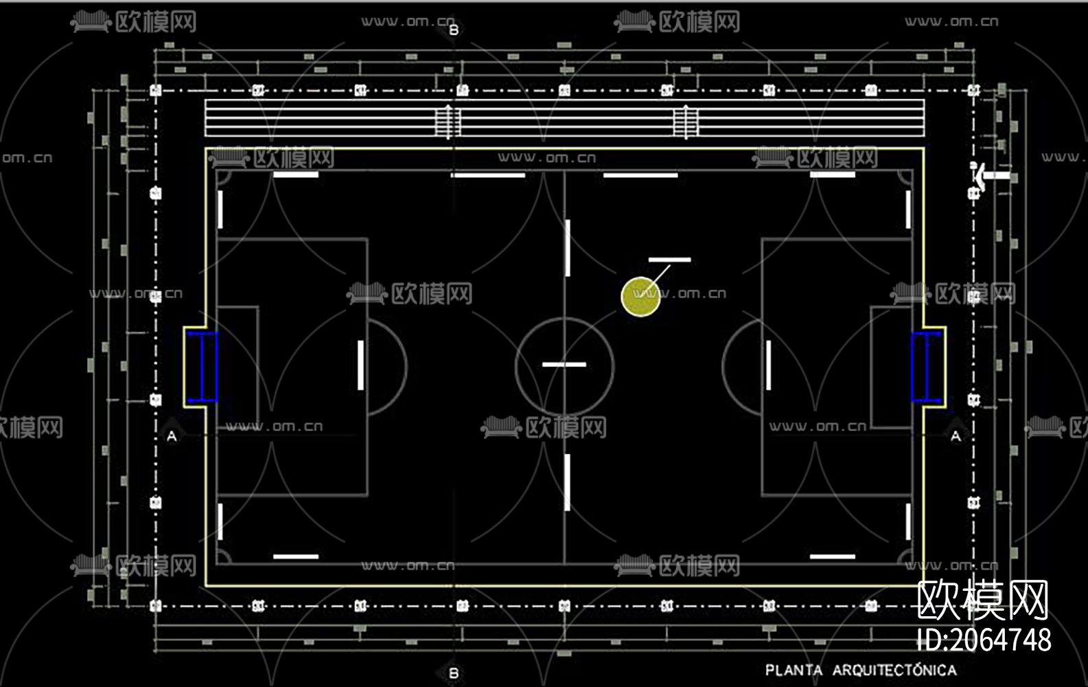 运动场cad图纸下载（渲染图3）