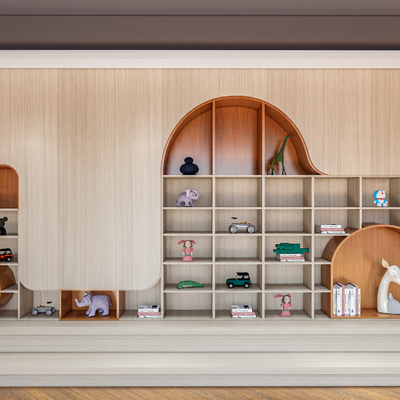  现代儿童书柜su模型 