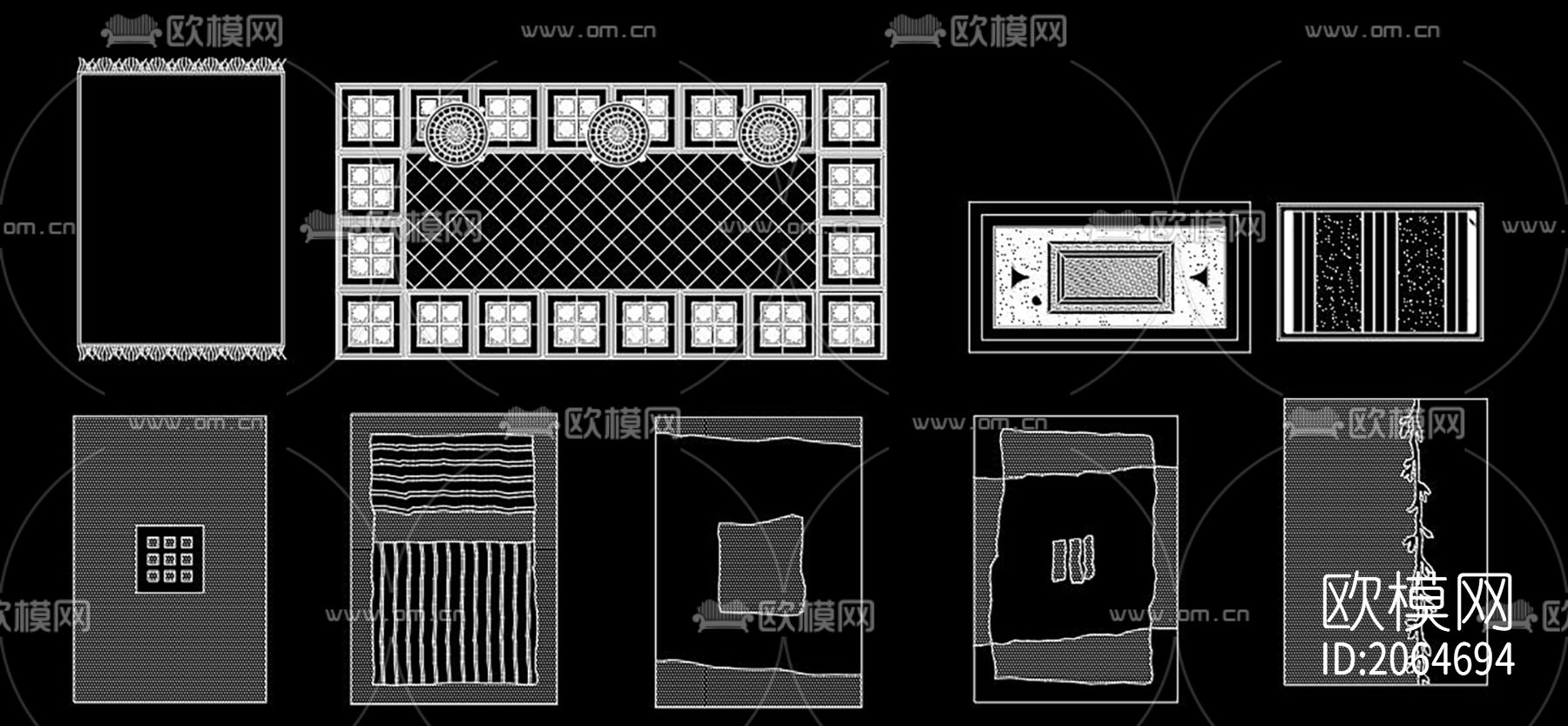 地毯cad图库下载（渲染图1）