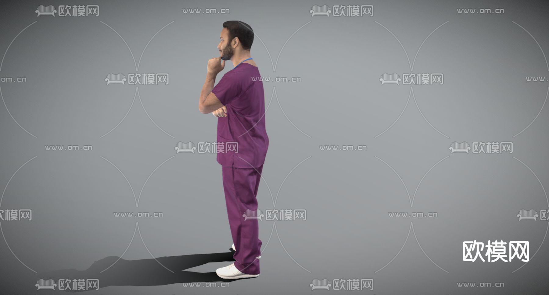 现代男医生免费3d模型下载（渲染图3）