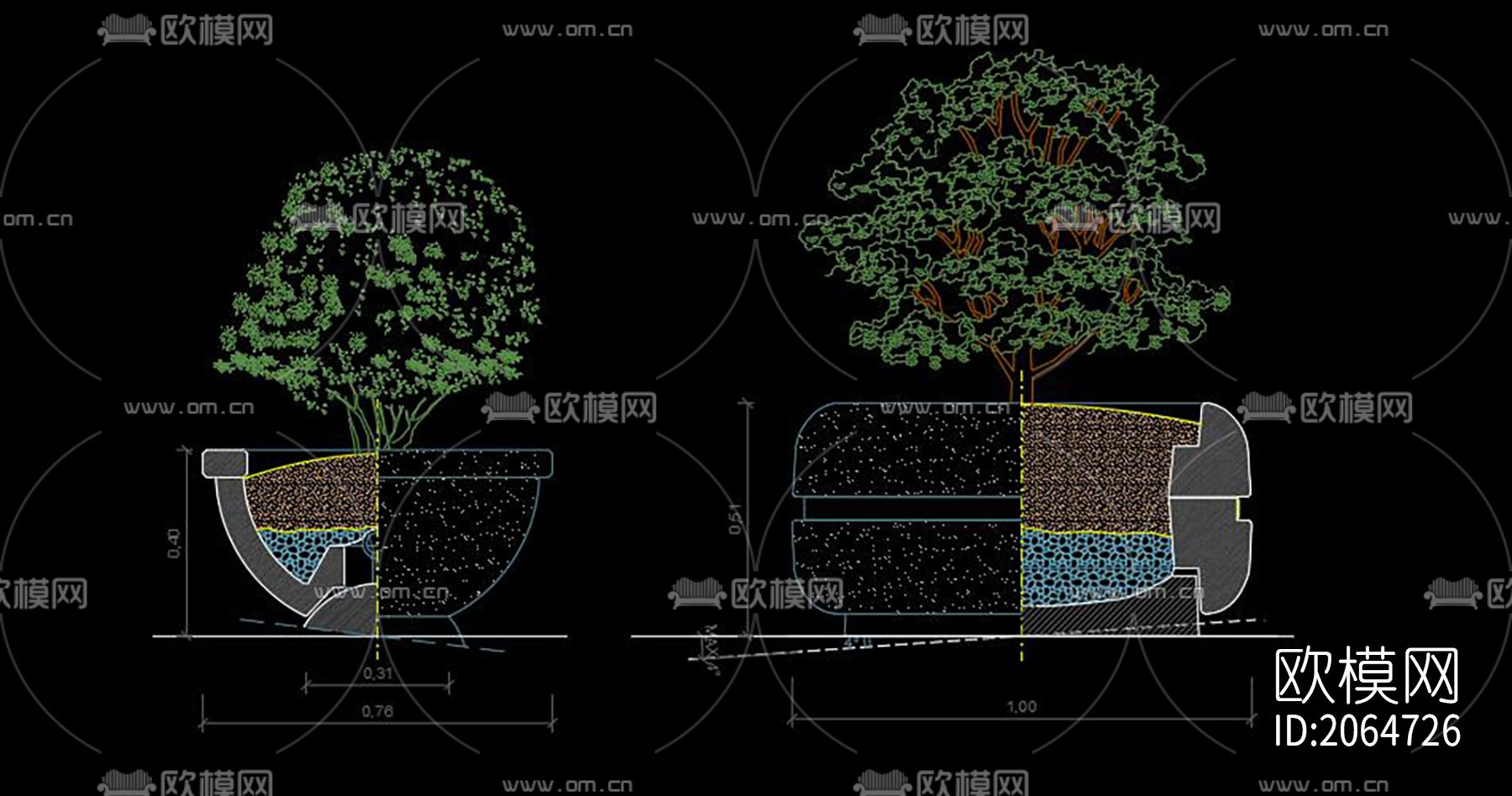 花池cad图库下载（渲染图5）