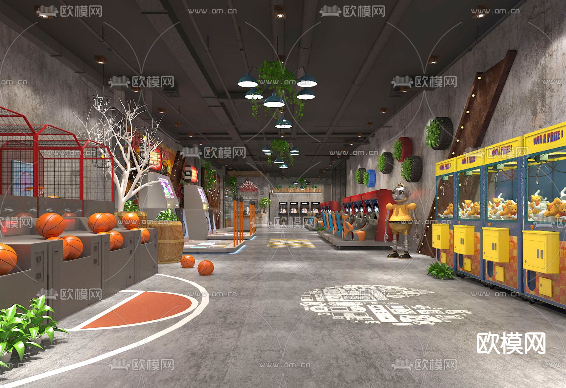 现代 电玩城免费3d模型下载