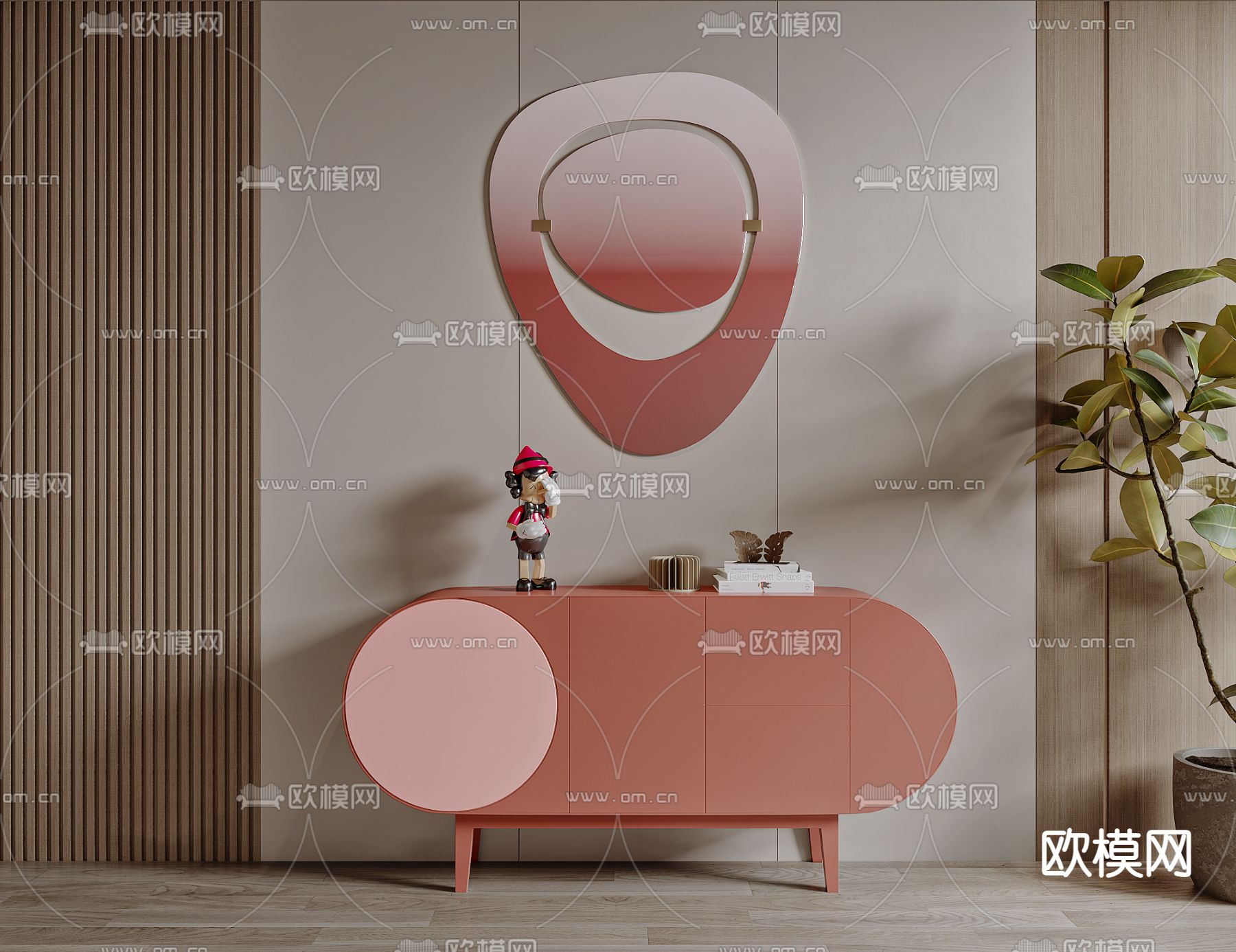 现代玄关端景台3d模型下载