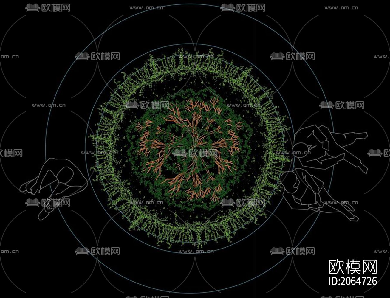 花池cad图库下载（渲染图4）