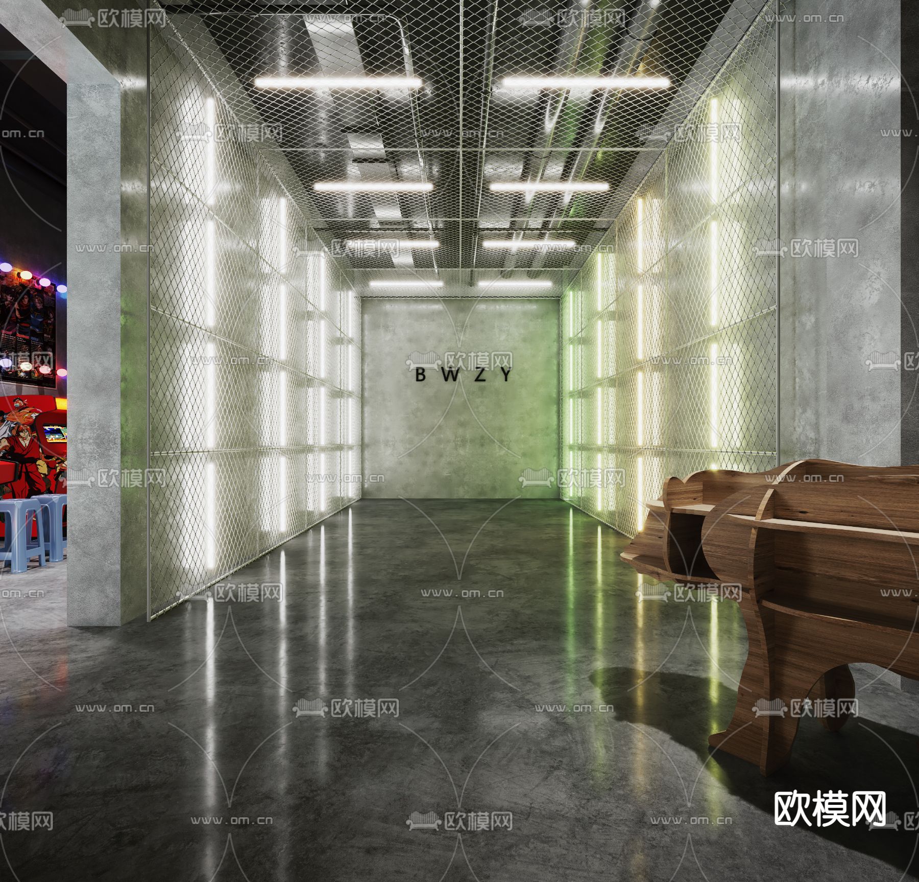 工业风酒吧清吧3d模型