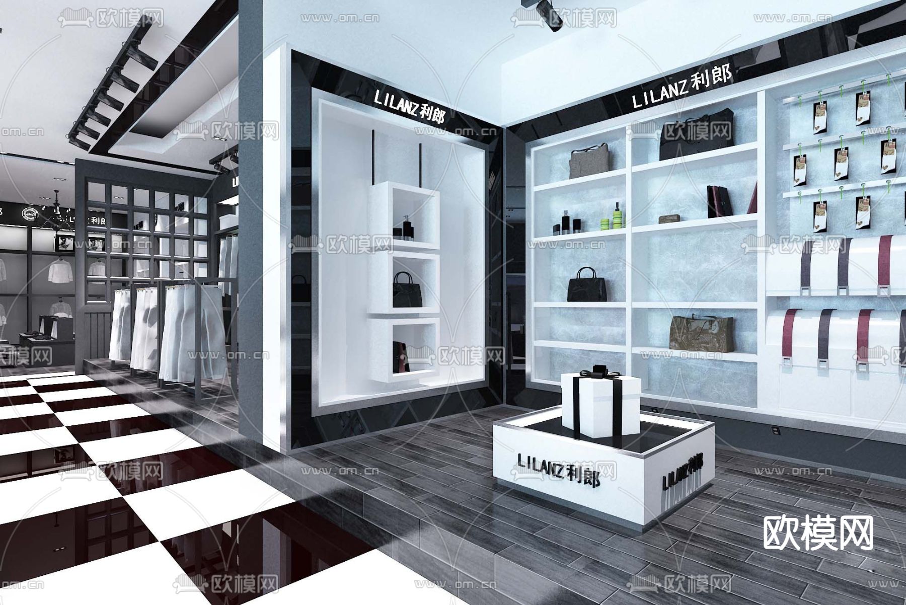 现代男装专卖店男装免费3d模型下载（渲染图7）