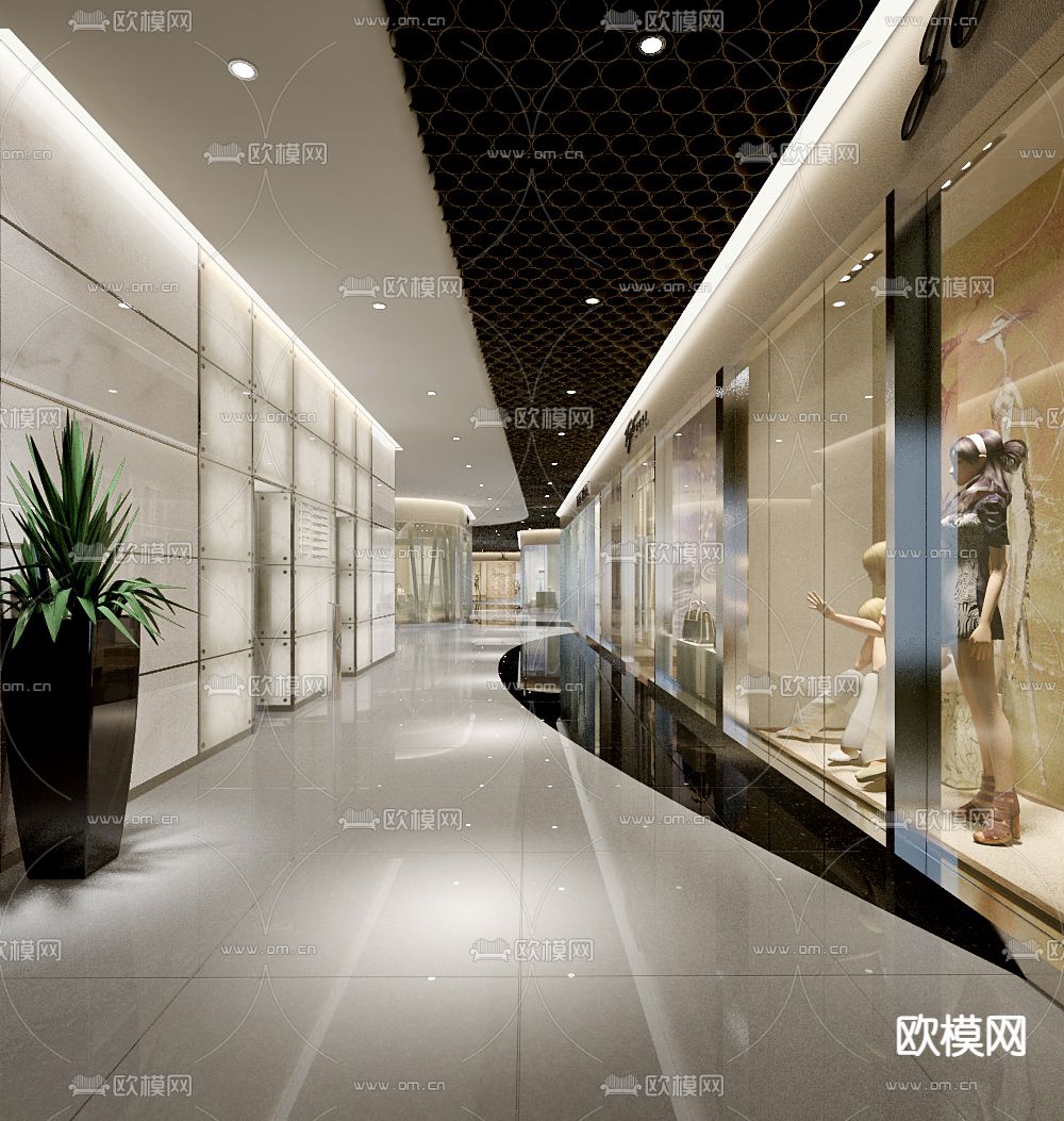 现代服装店面免费3d模型下载