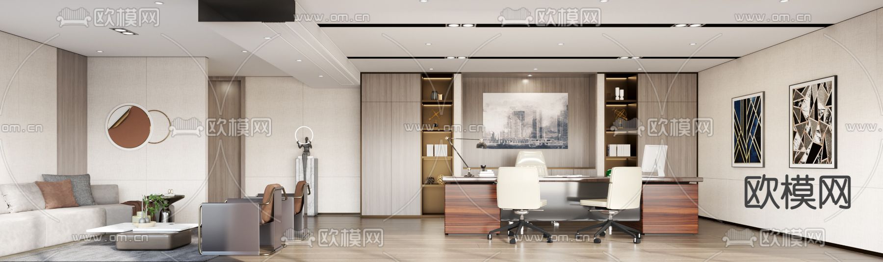 现代经理办公室免费3d模型下载