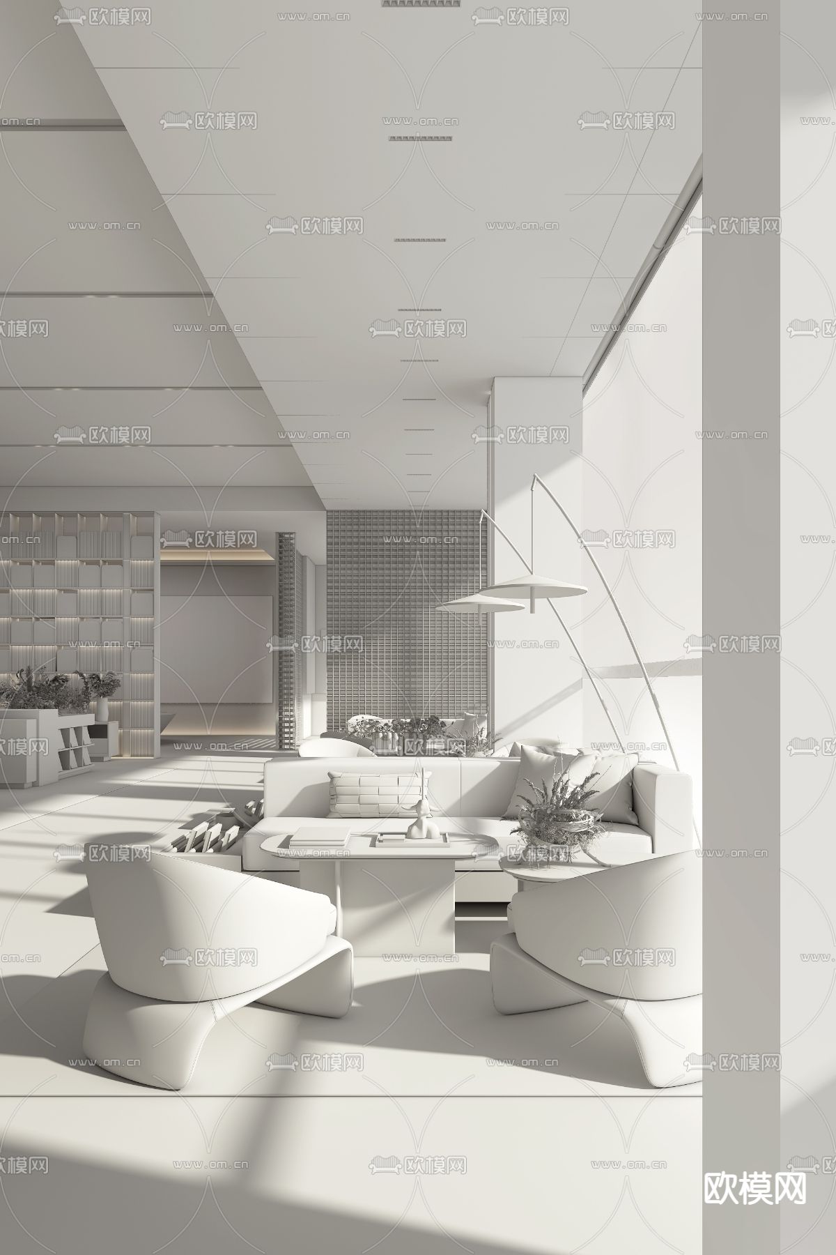 共向设计 广州星棠售楼处3d模型下载（渲染图2）