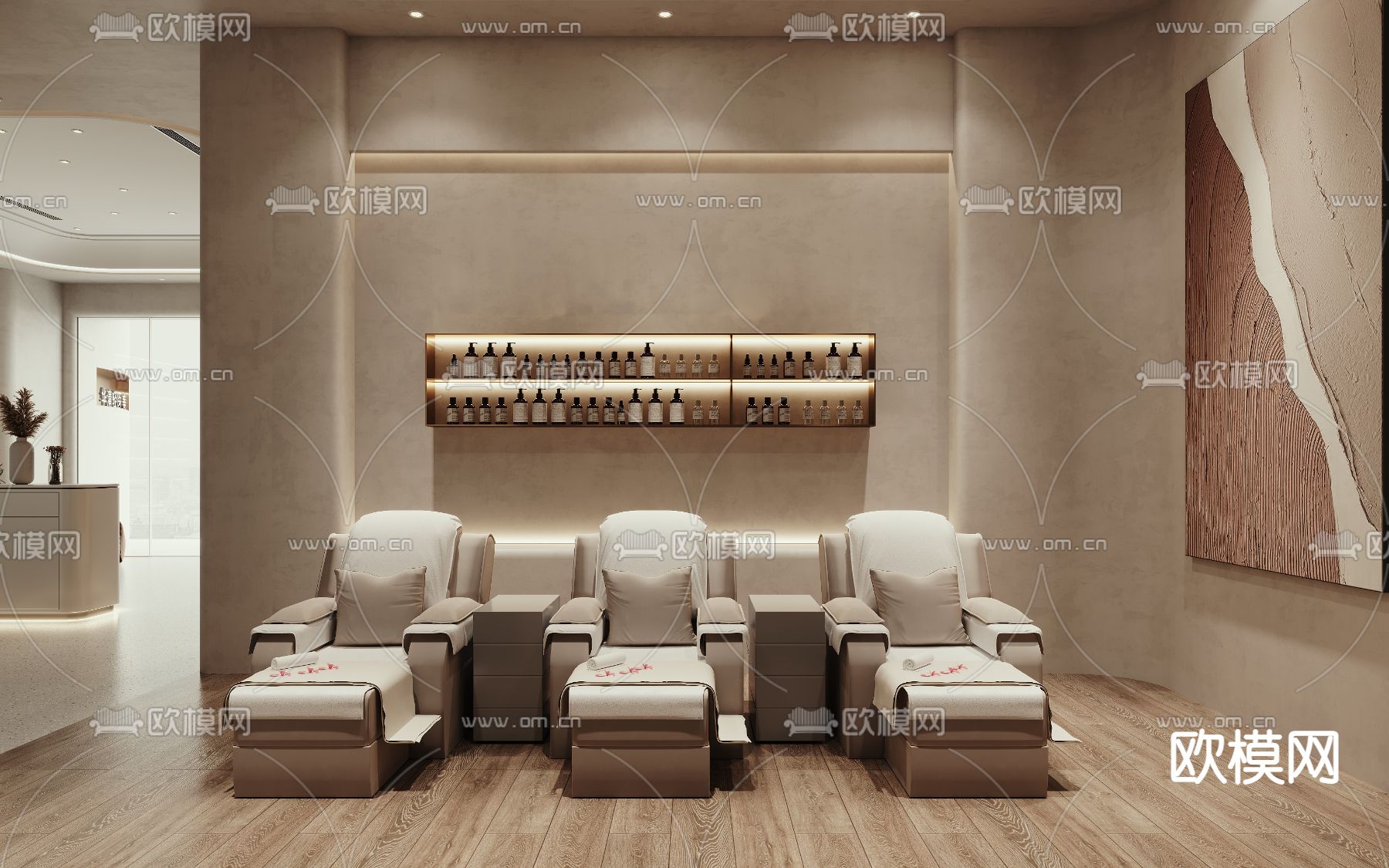 侘寂风美容院3d模型