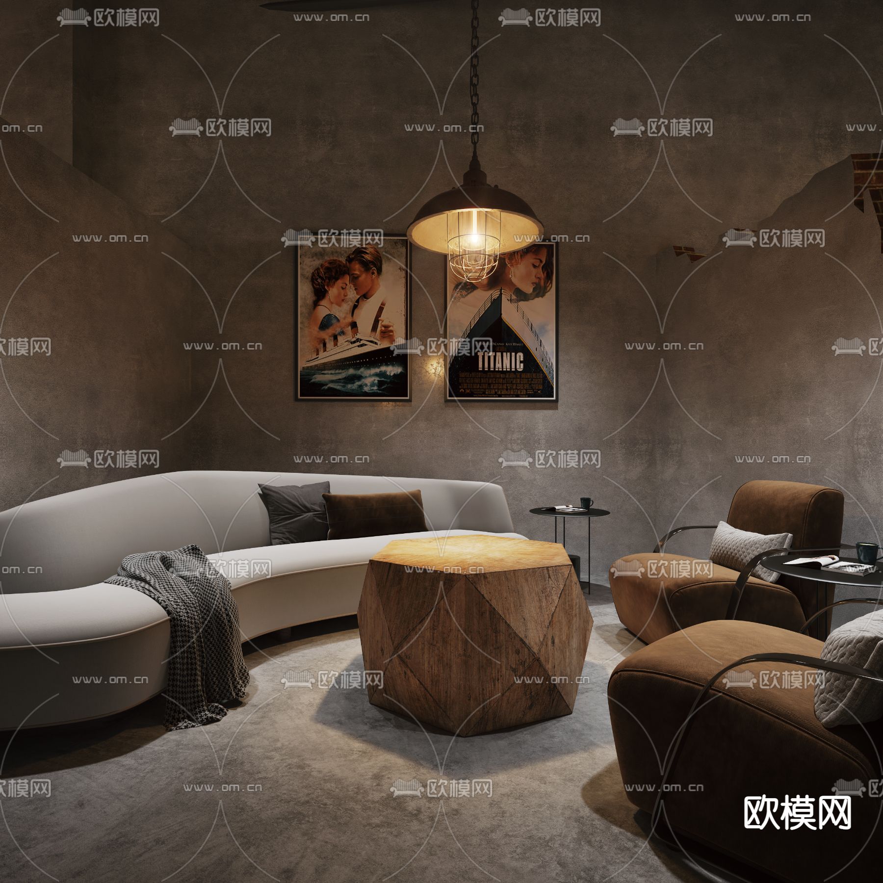 工业风酒吧清吧3d模型