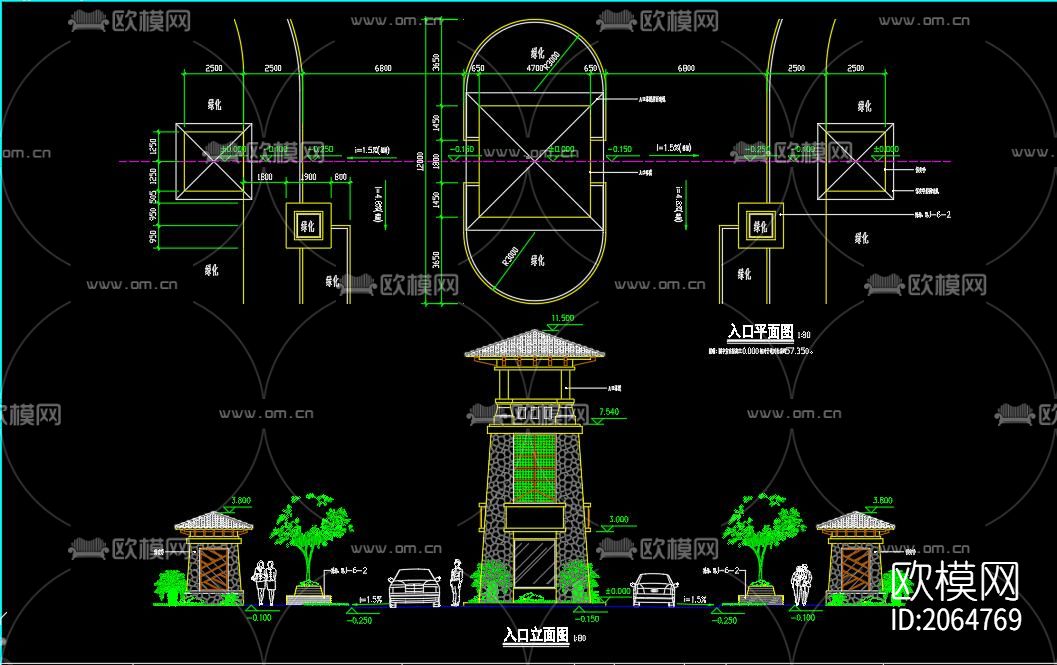 保安厅cad节点图下载（渲染图1）