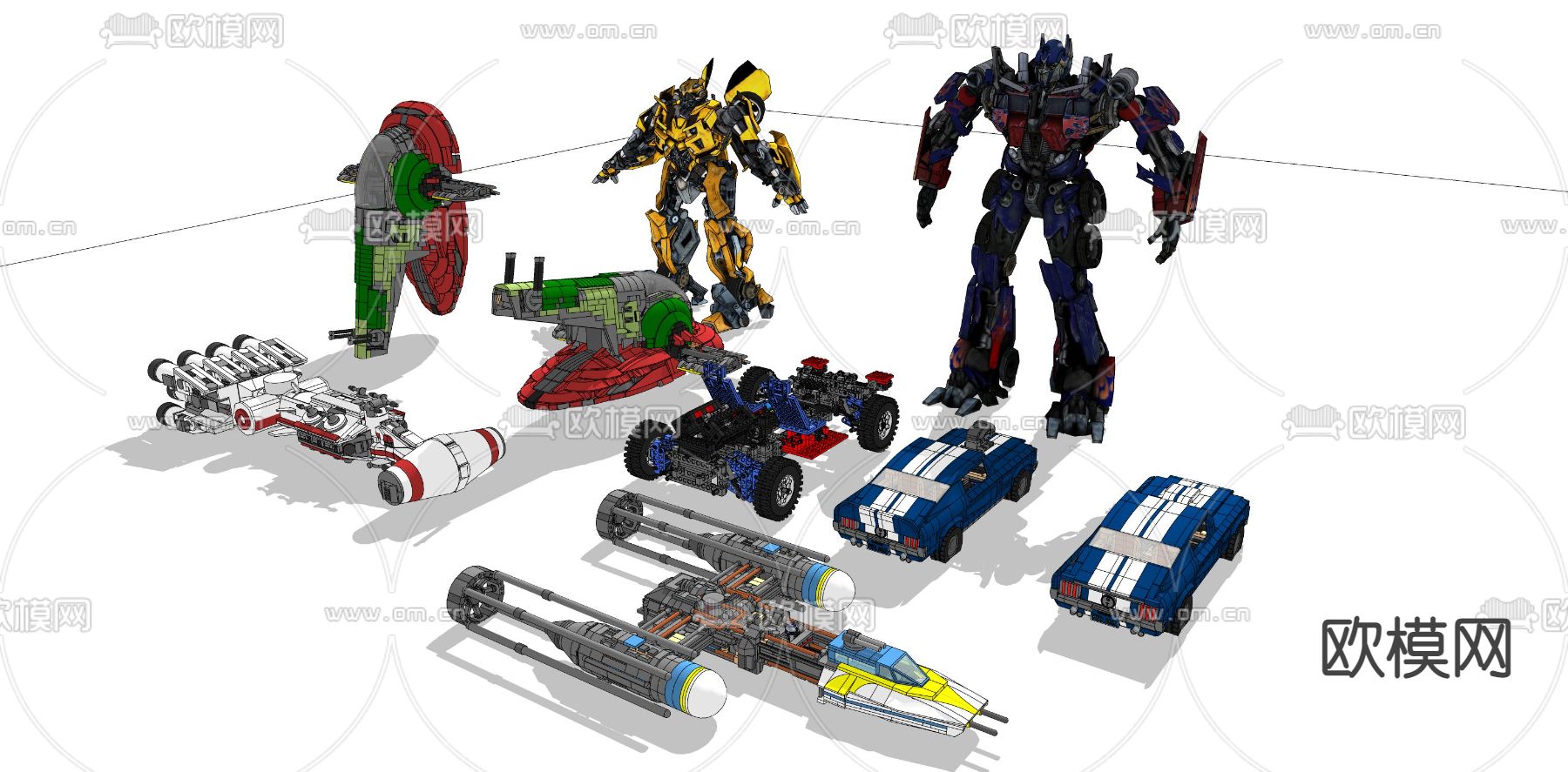 现代乐高玩具su模型下载