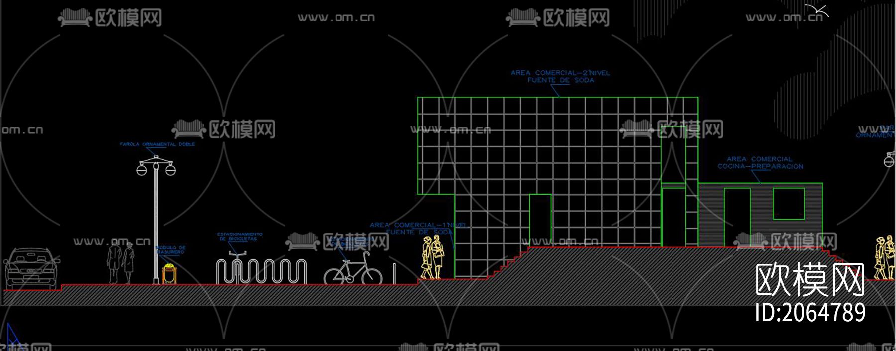 公园景观cad图纸下载（渲染图4）