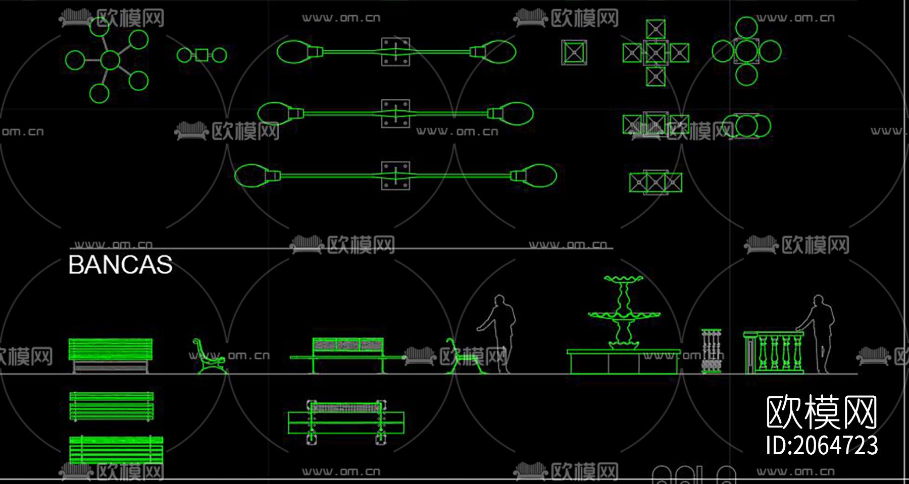 城市户外家具cad图库下载（渲染图5）
