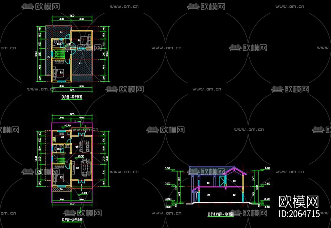 中式民宿cad图纸-免费3dmax模型库-欧模网