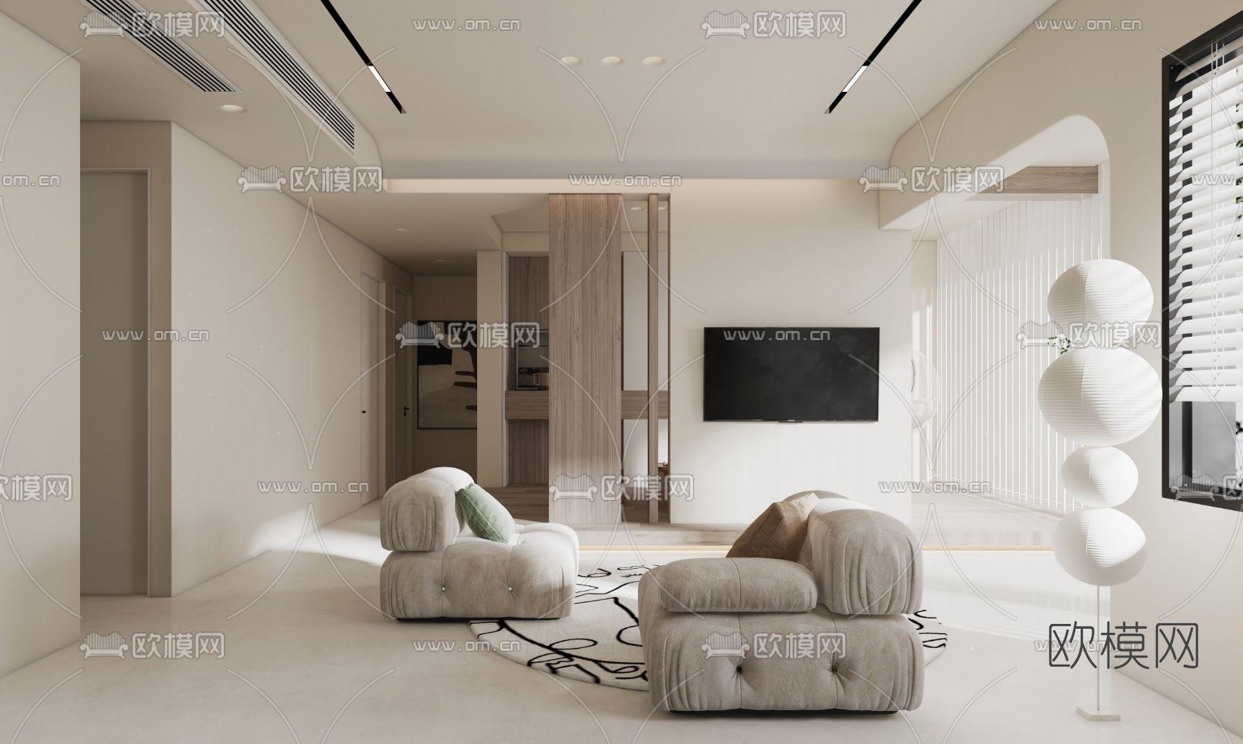 现代休闲沙发免费3d模型下载