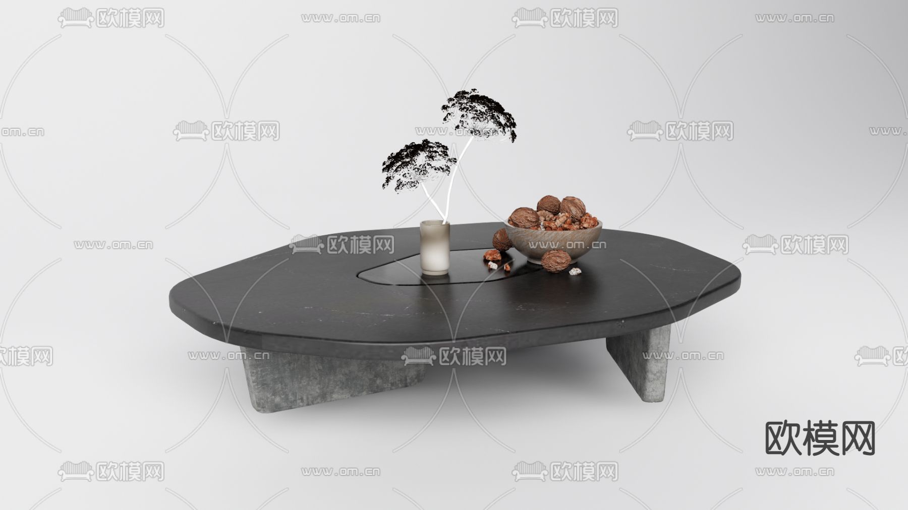 侘寂茶几su模型下载（渲染图1）