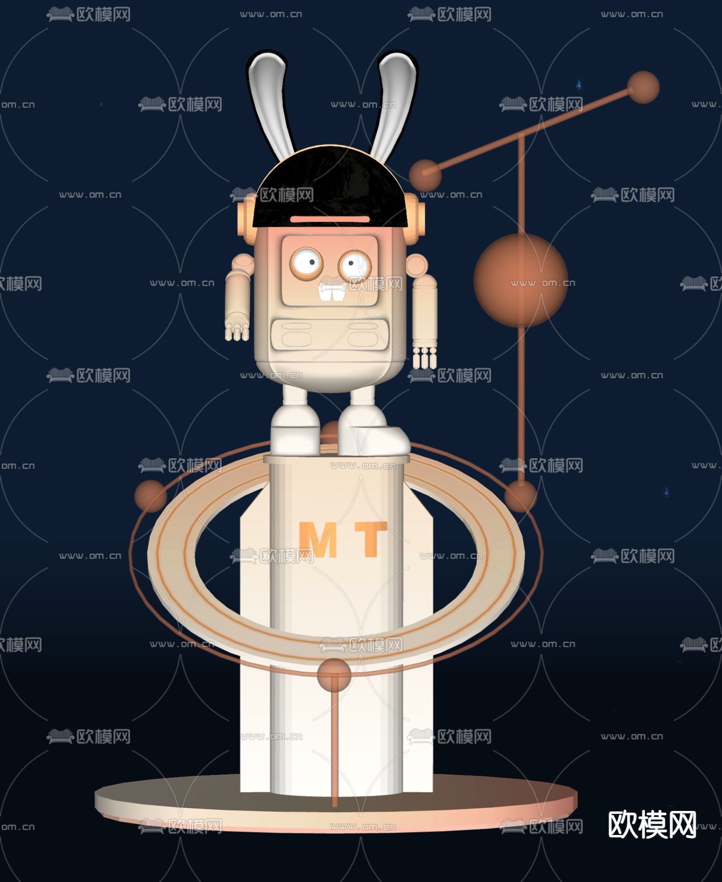 现代潮玩雕塑su模型下载（渲染图3）