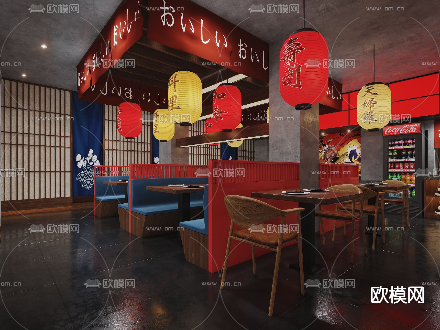 日式料理餐厅3d模型