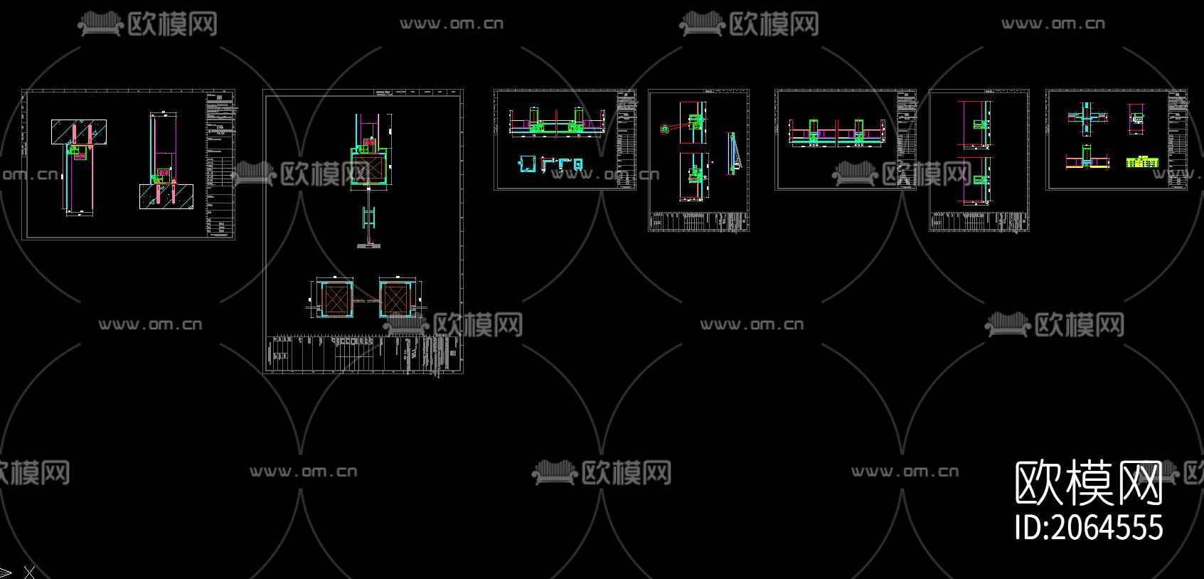 玻璃幕墙cad节点图下载（渲染图5）