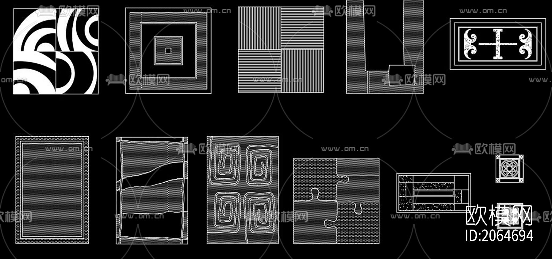 地毯cad图库下载（渲染图3）