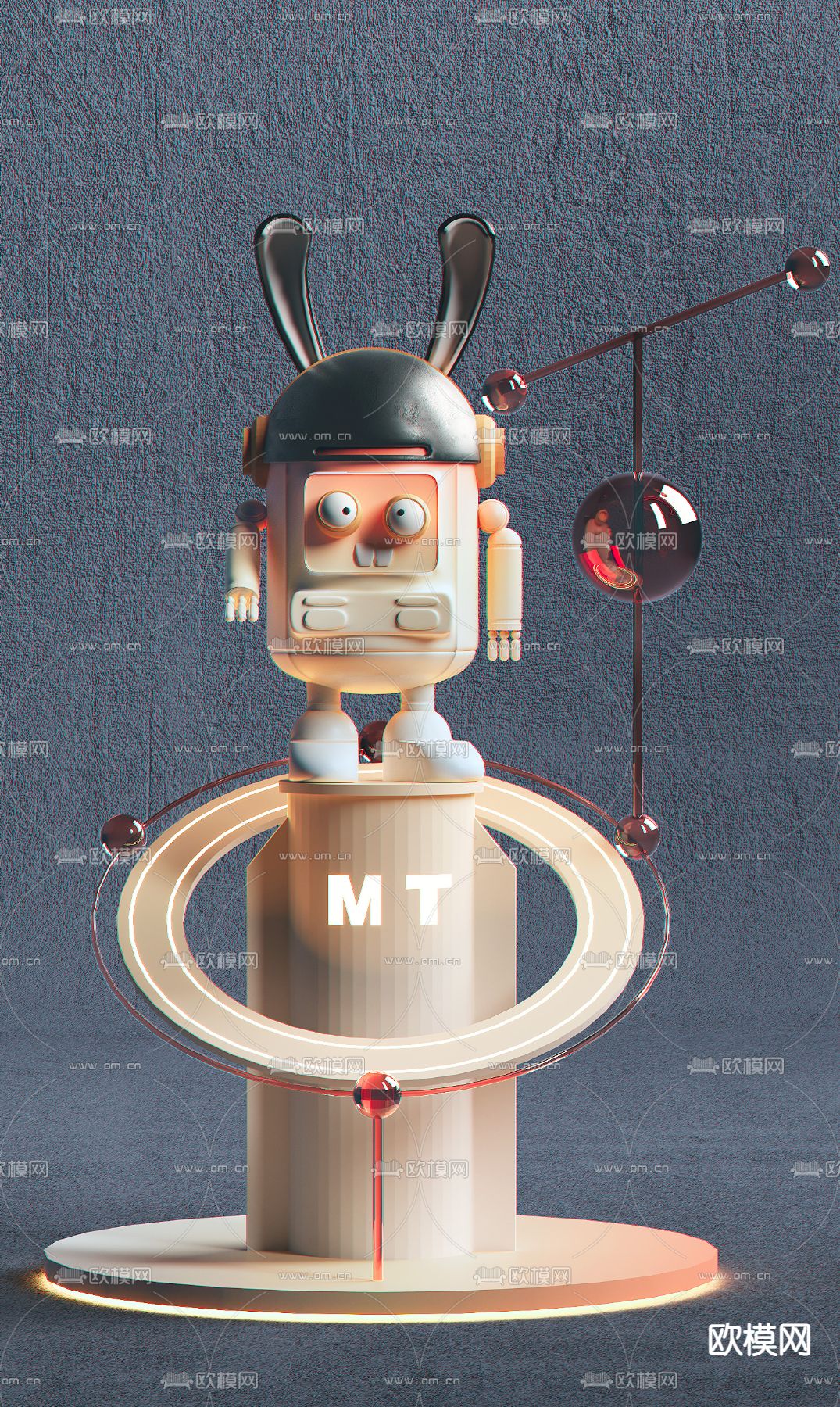 现代潮玩雕塑su模型下载（渲染图2）