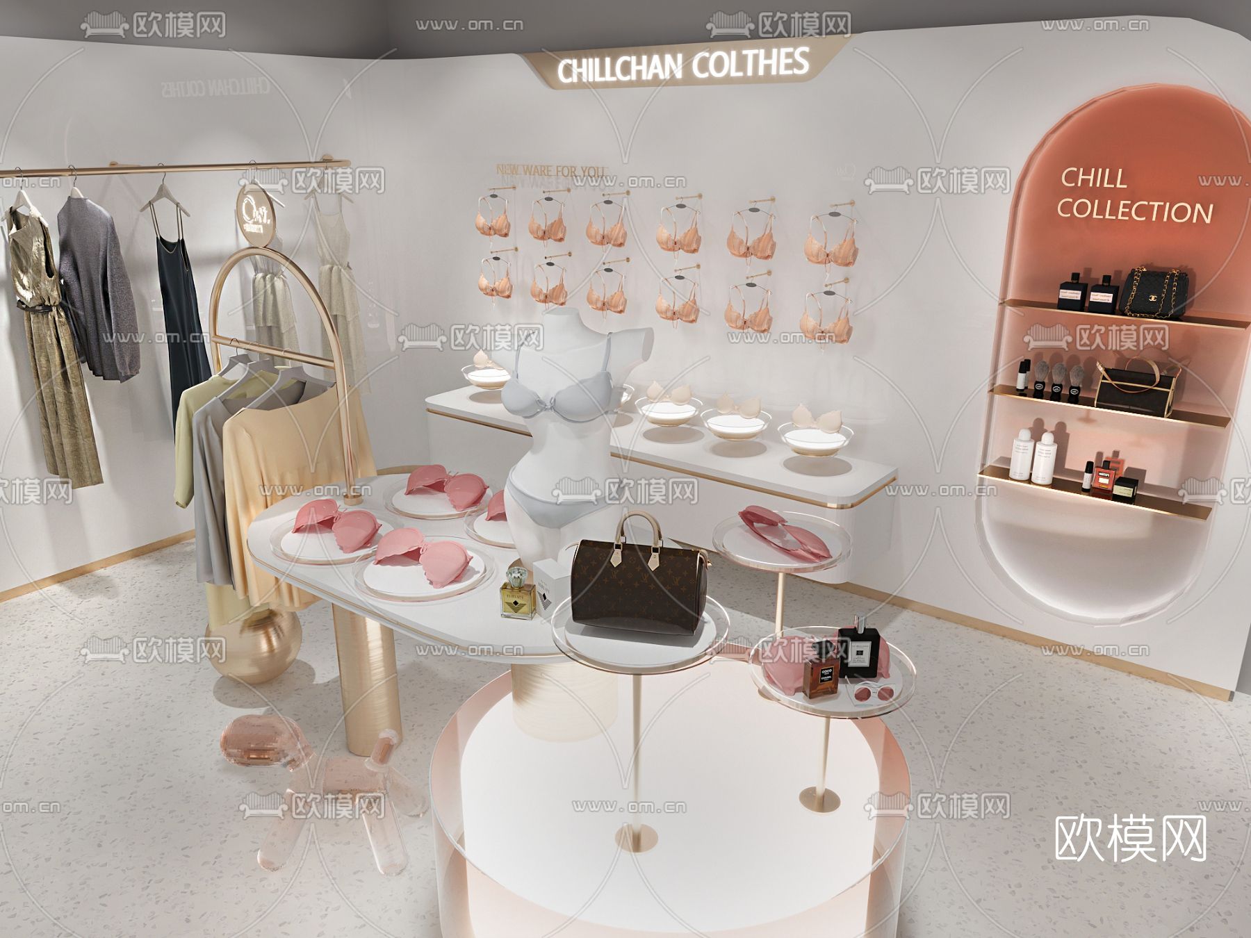 现代内衣店免费3d模型下载（渲染图2）