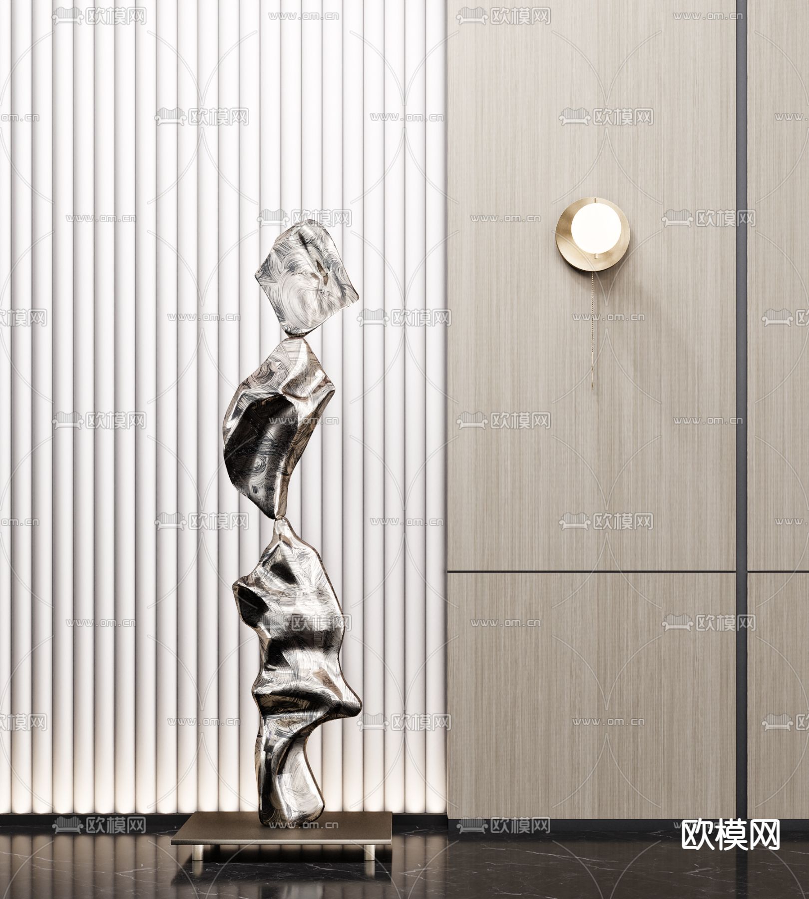 现代抽象雕塑摆件3d模型下载