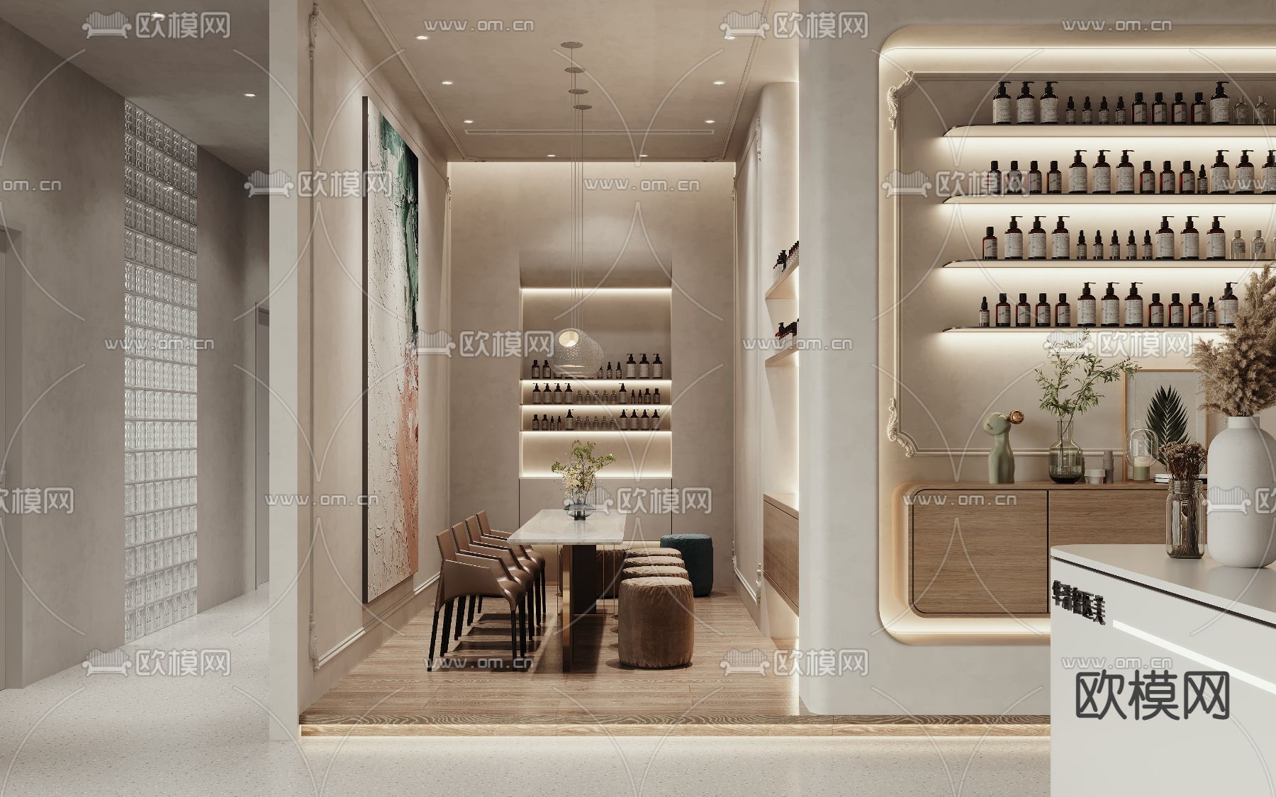 侘寂风美容院3d模型