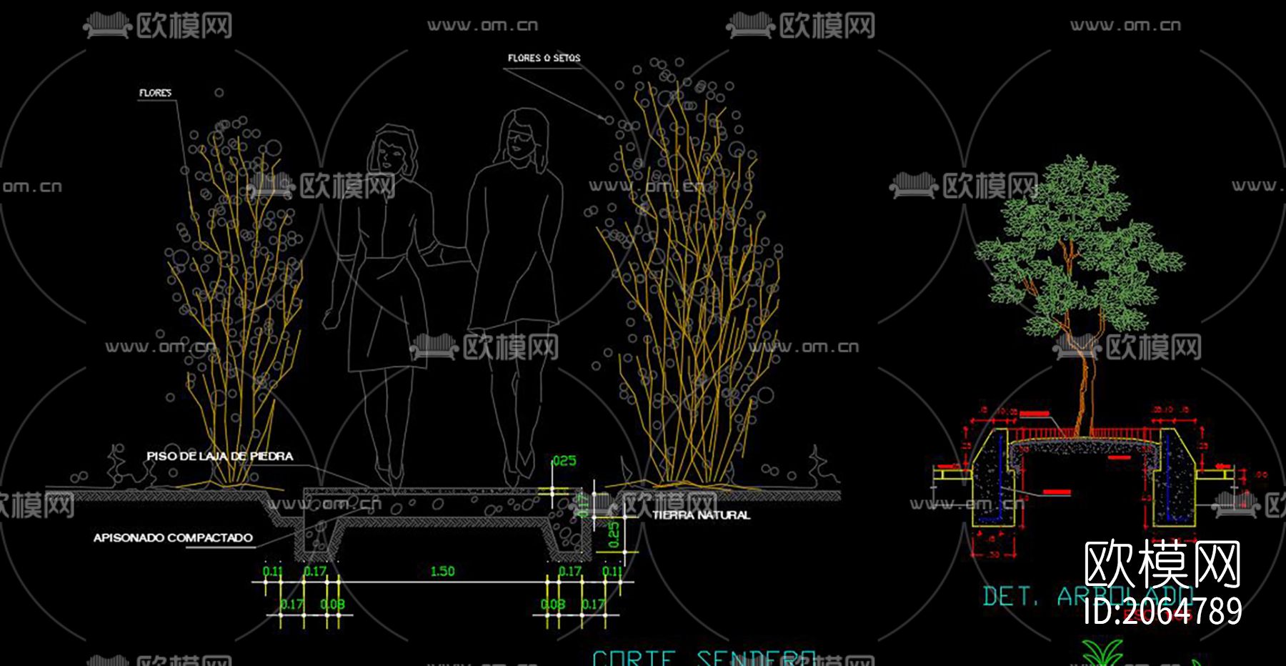 公园景观cad图纸下载（渲染图1）