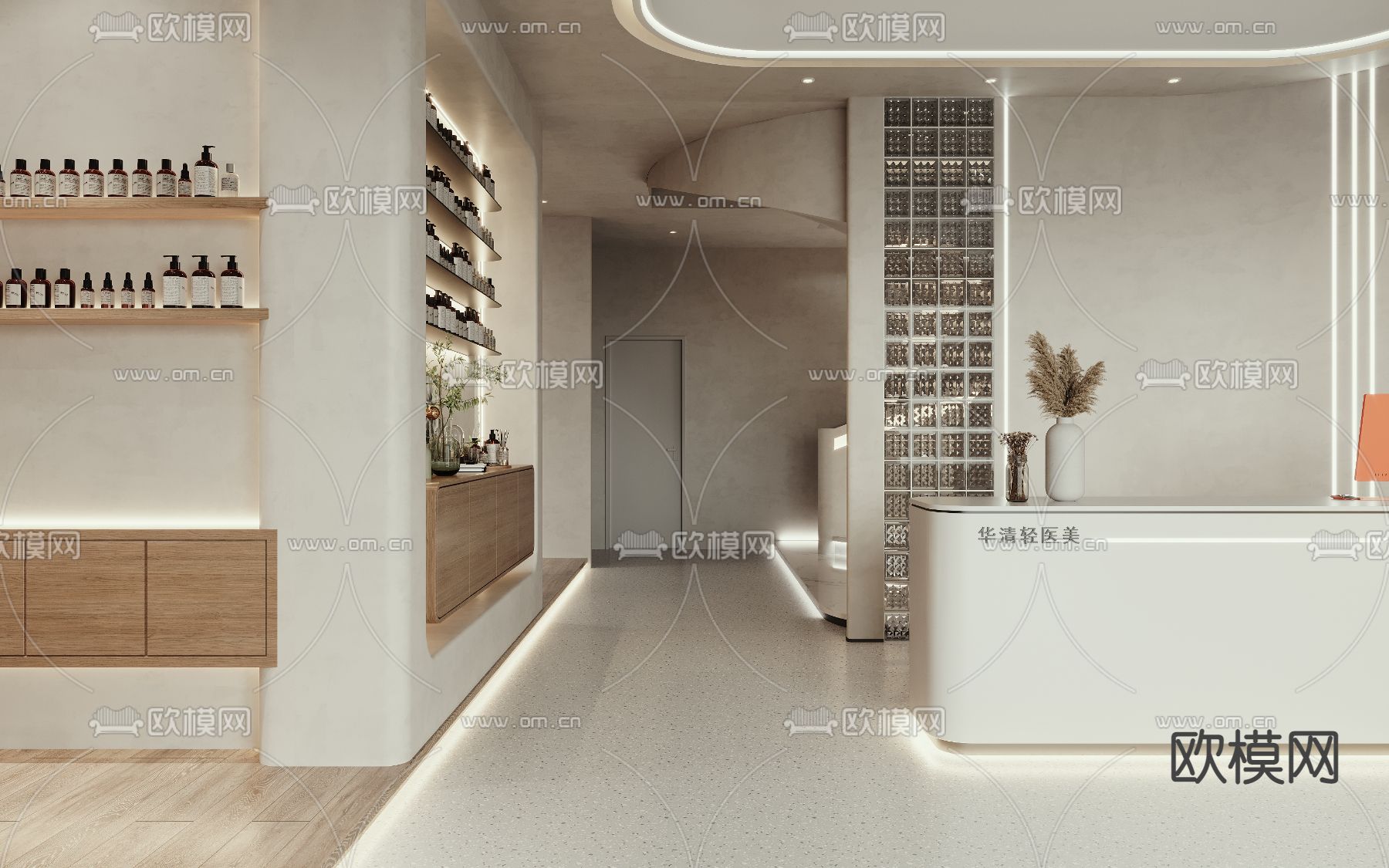 侘寂风美容院3d模型