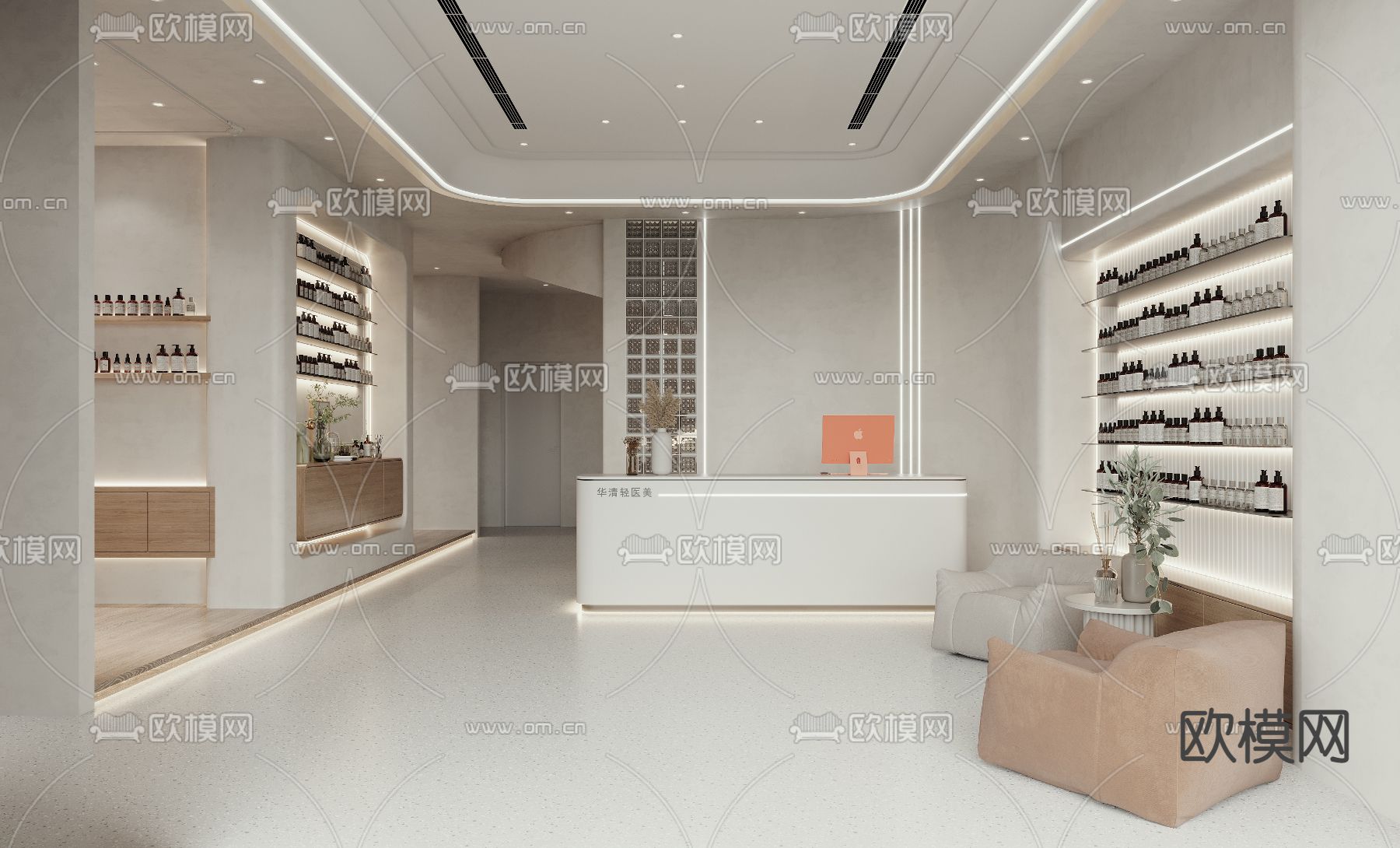 侘寂风美容院3d模型