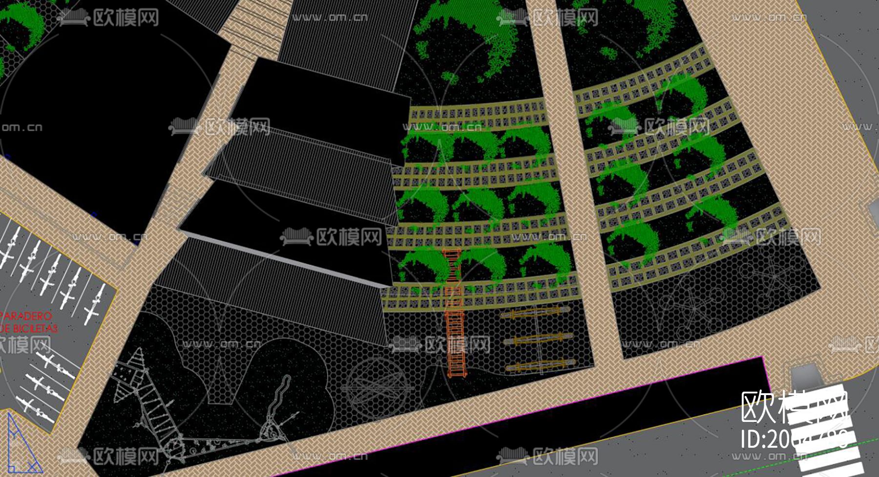公园景观cad图纸下载（渲染图8）