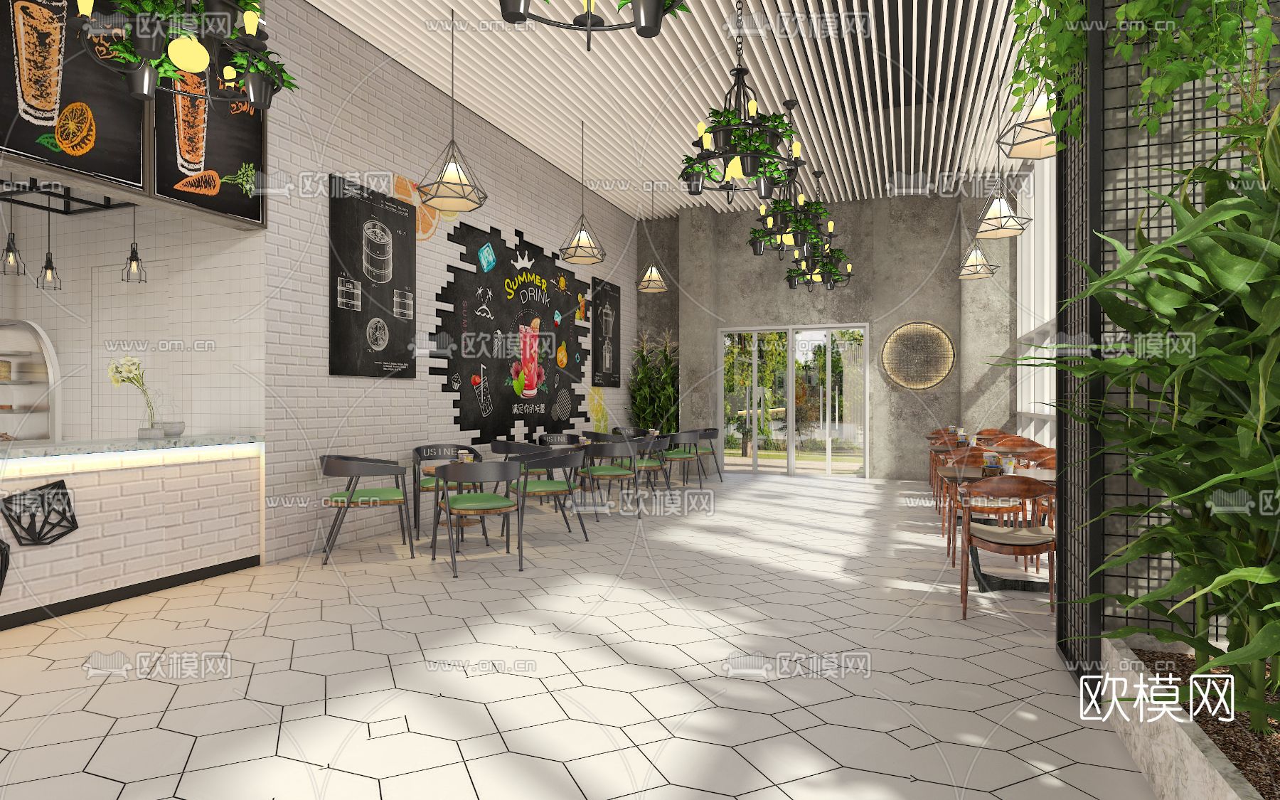 现代咖啡厅3d模型下载（渲染图4）