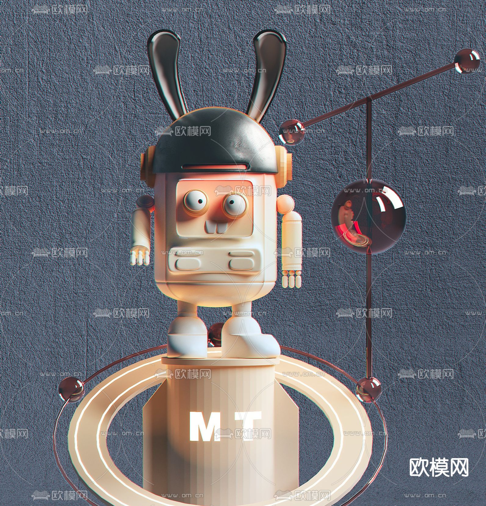 现代潮玩雕塑su模型下载（渲染图1）