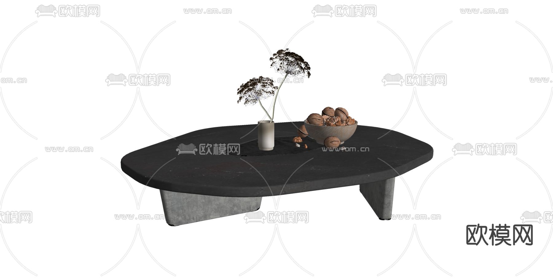 侘寂茶几su模型下载（渲染图2）