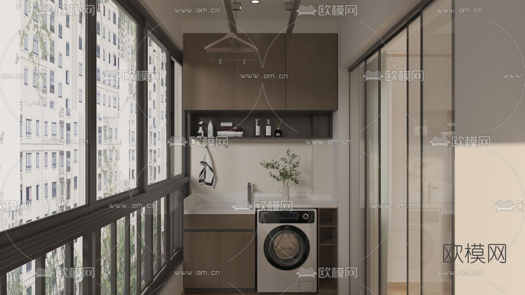 现代阳台免费3d模型下载