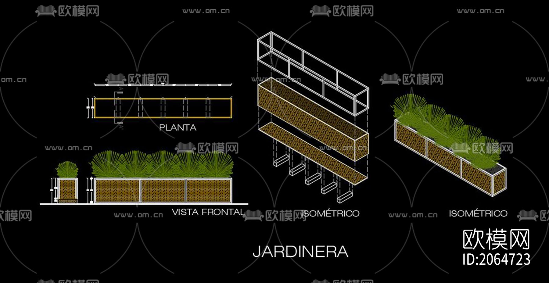 城市户外家具cad图库下载（渲染图2）