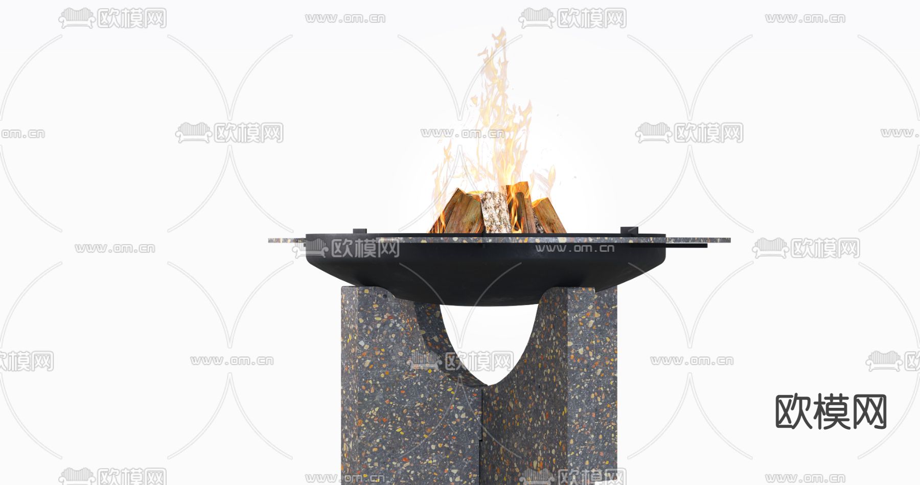 现代火焰炉子3d模型下载（渲染图1）
