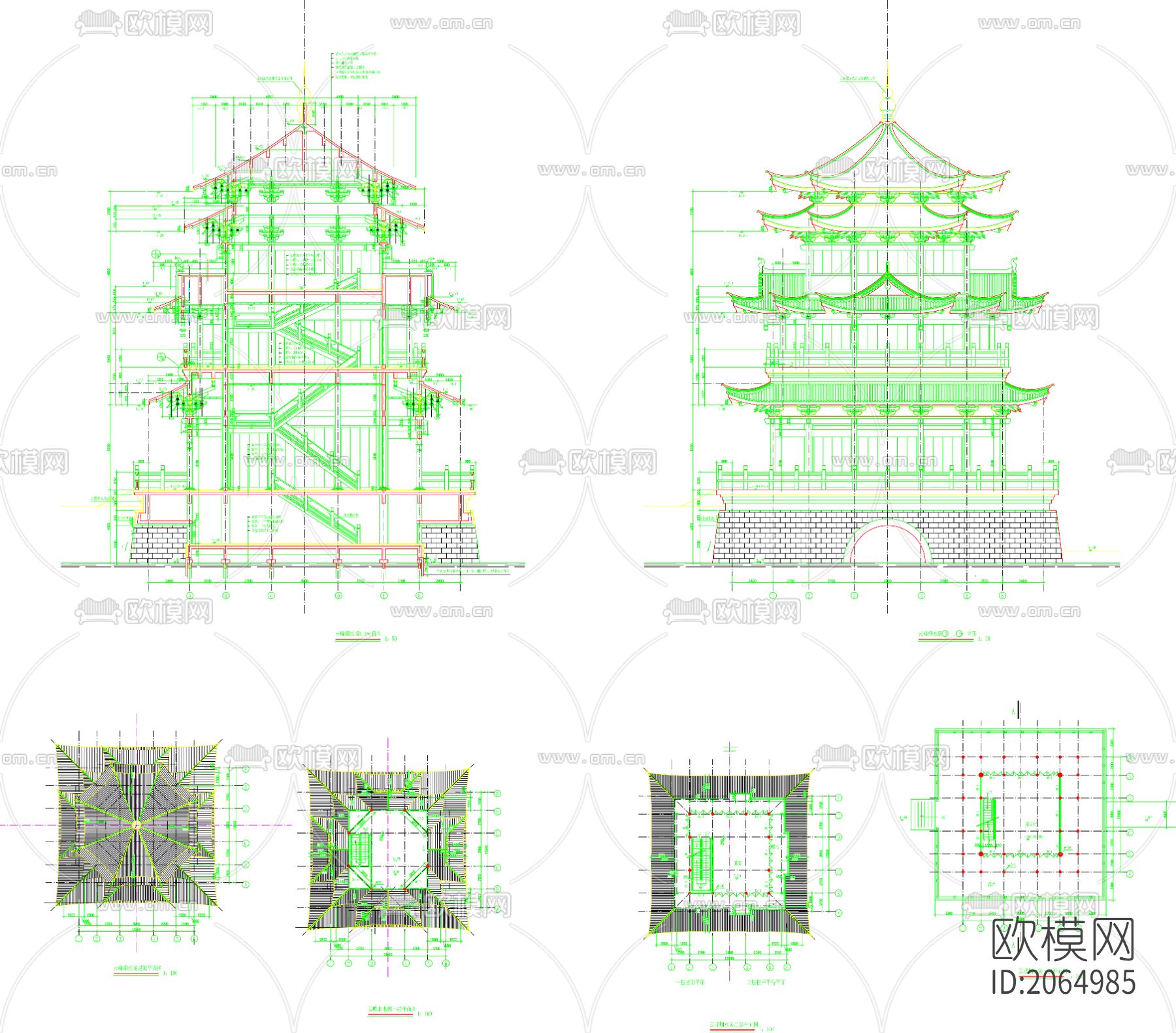 古建筑cad施工图下载