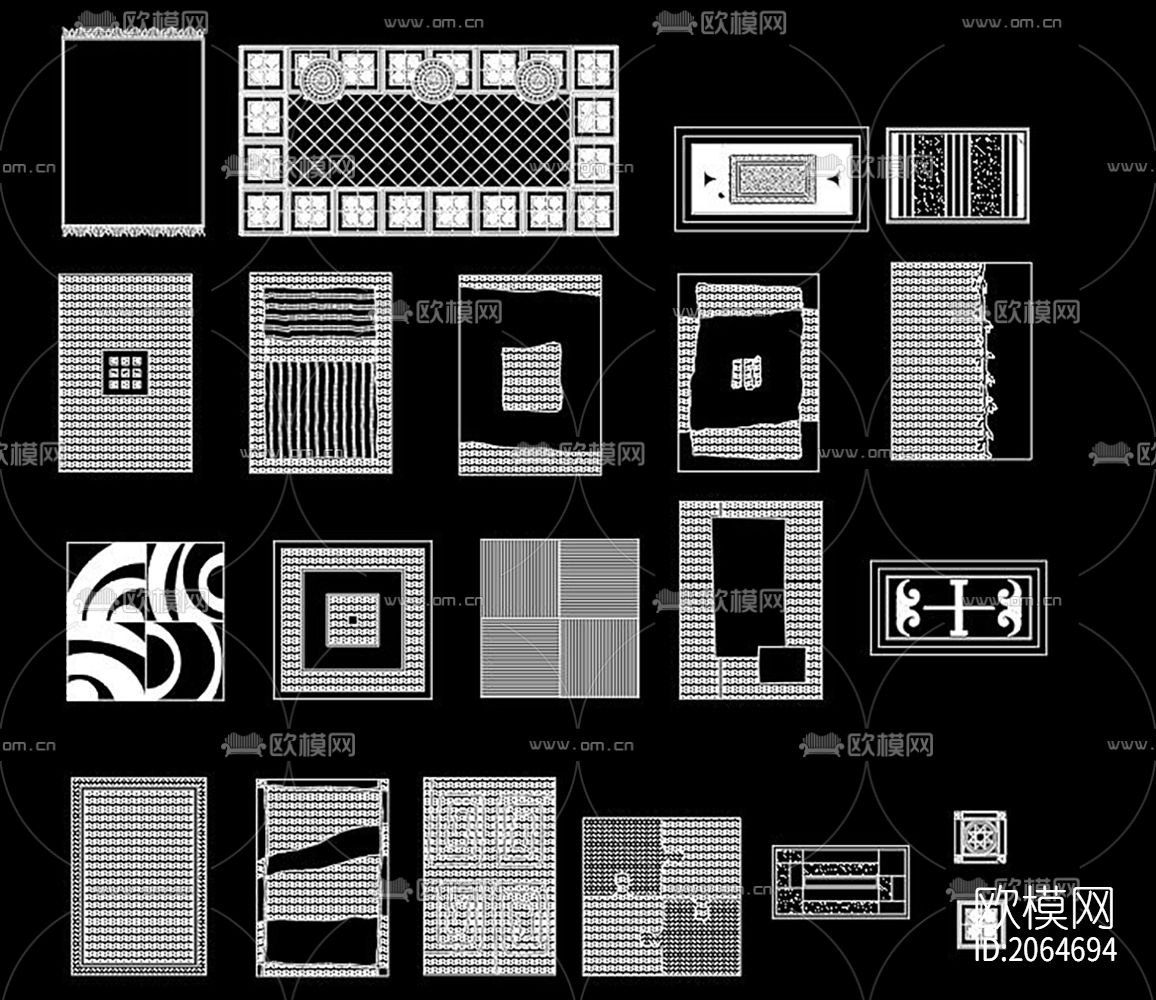 地毯cad图库下载（渲染图2）