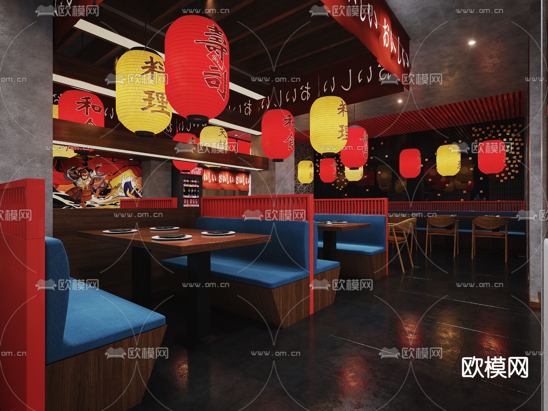 日式料理餐厅3d模型