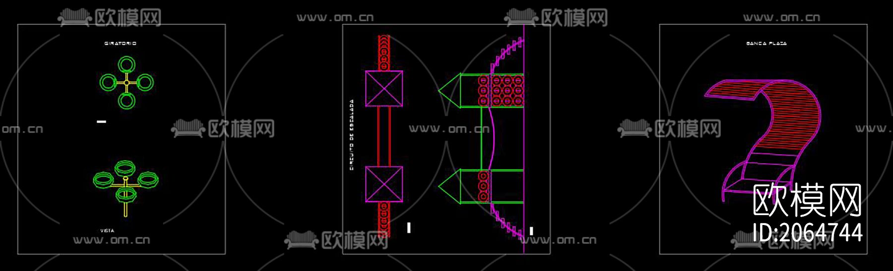 游乐场家具cad图纸下载（渲染图4）