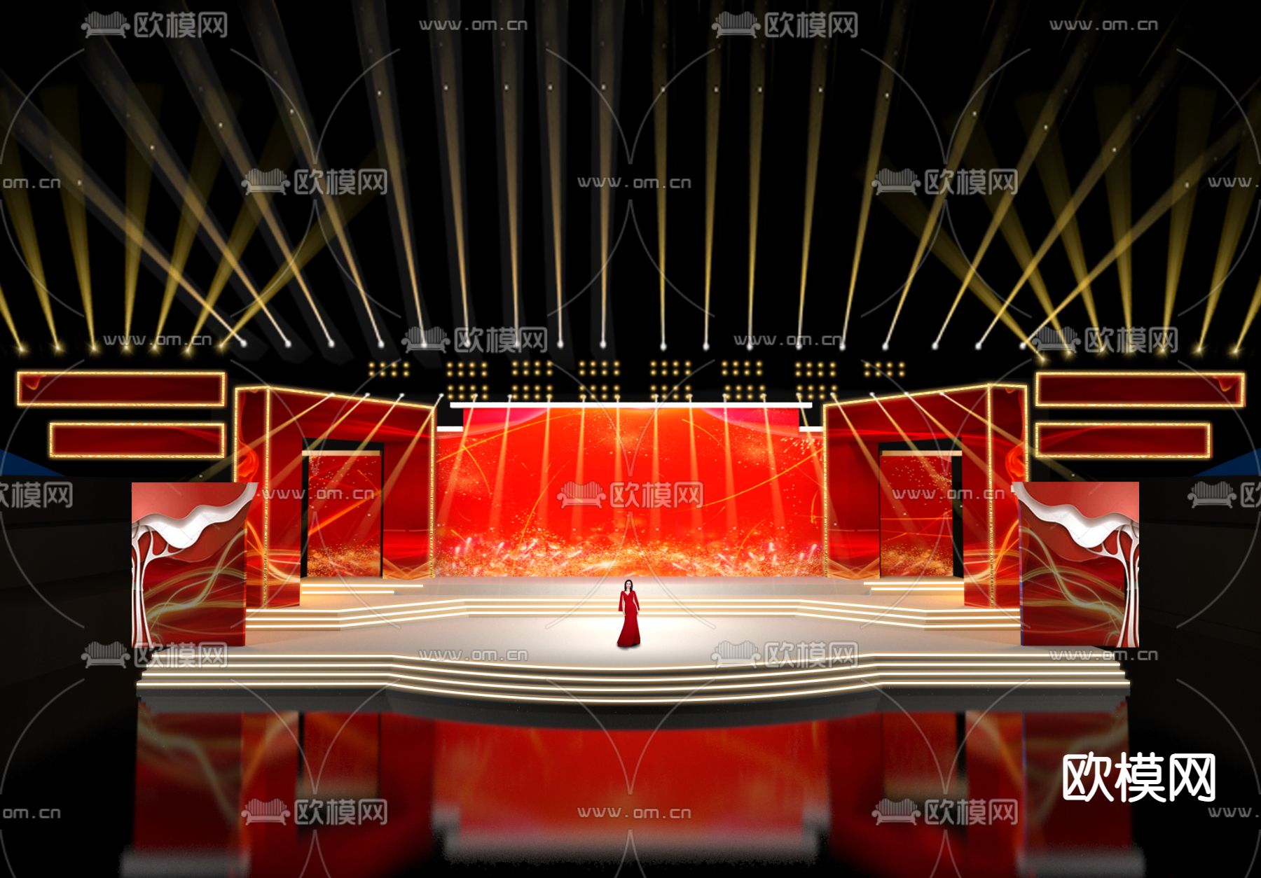 现代晚会舞台免费3d模型下载