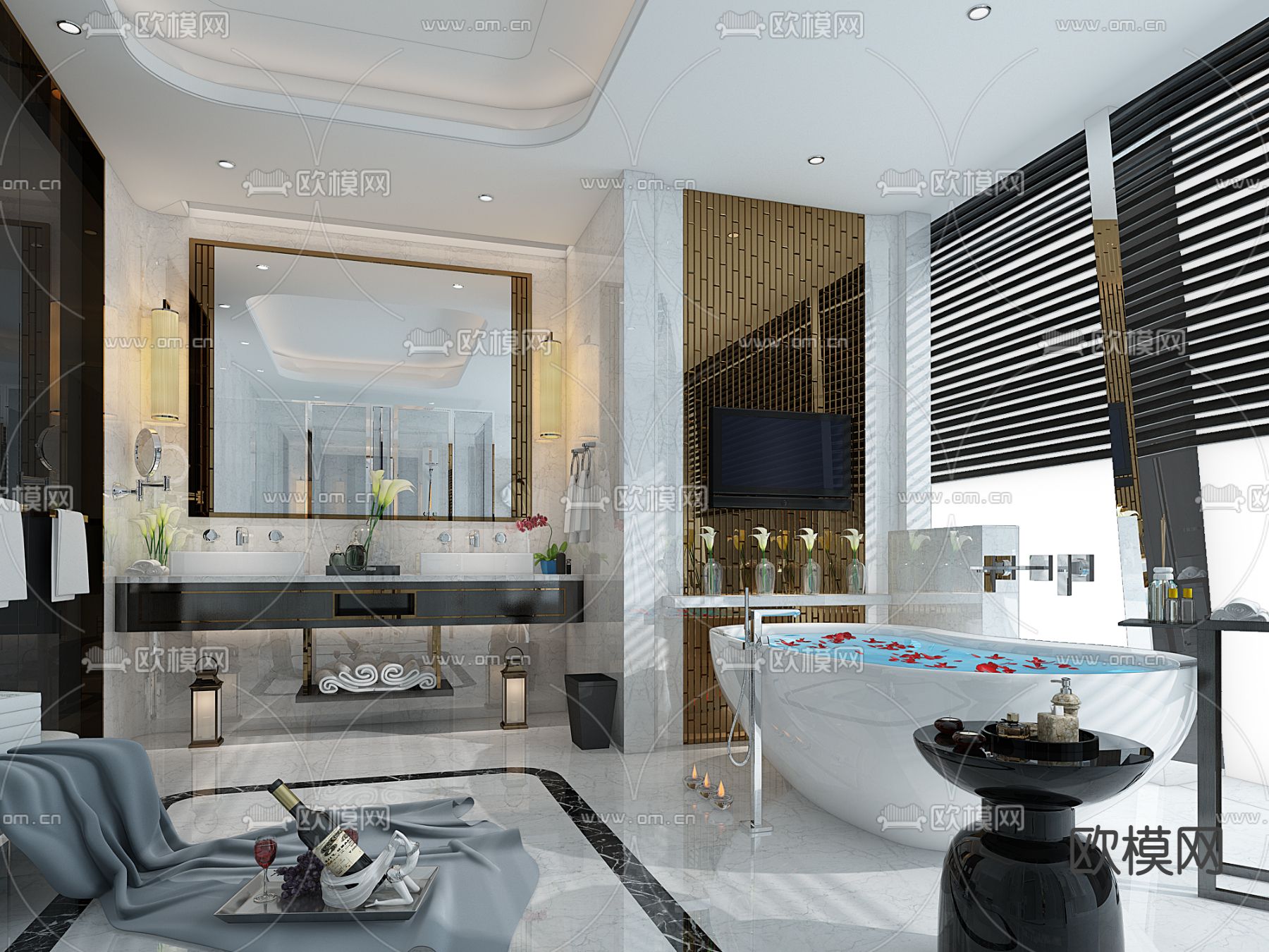 现代卫生间免费3d模型下载