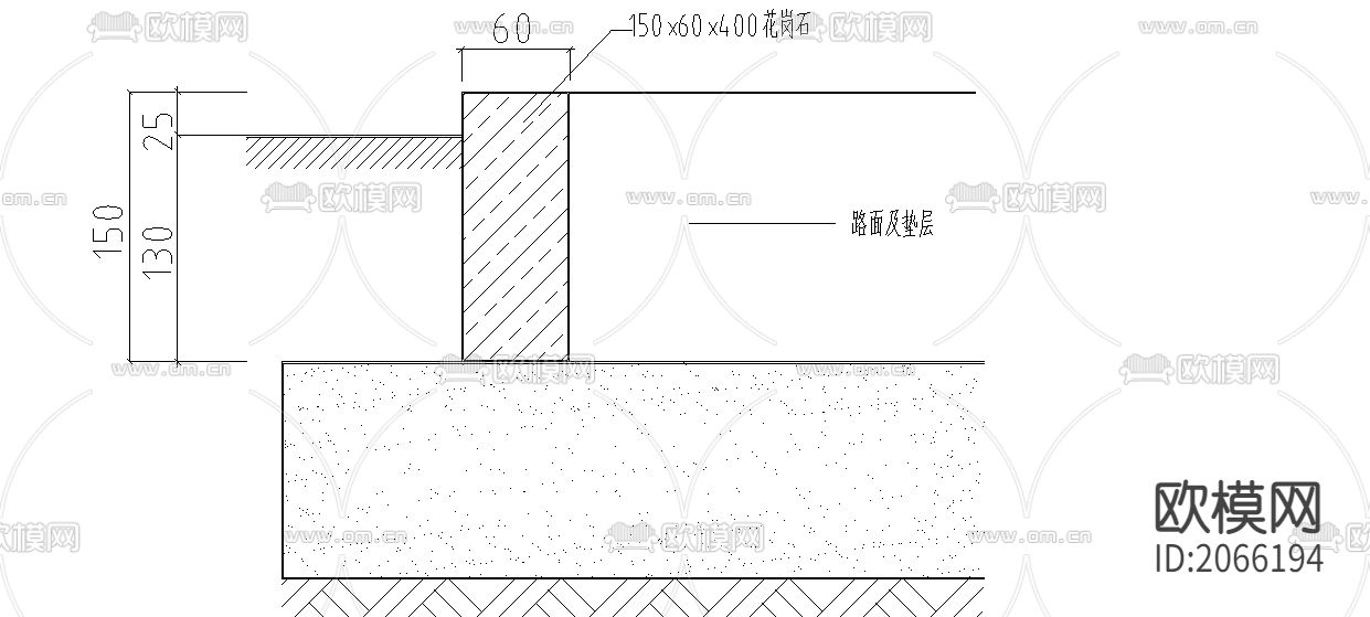 铺装节点大样CAD施工图下载（渲染图3）