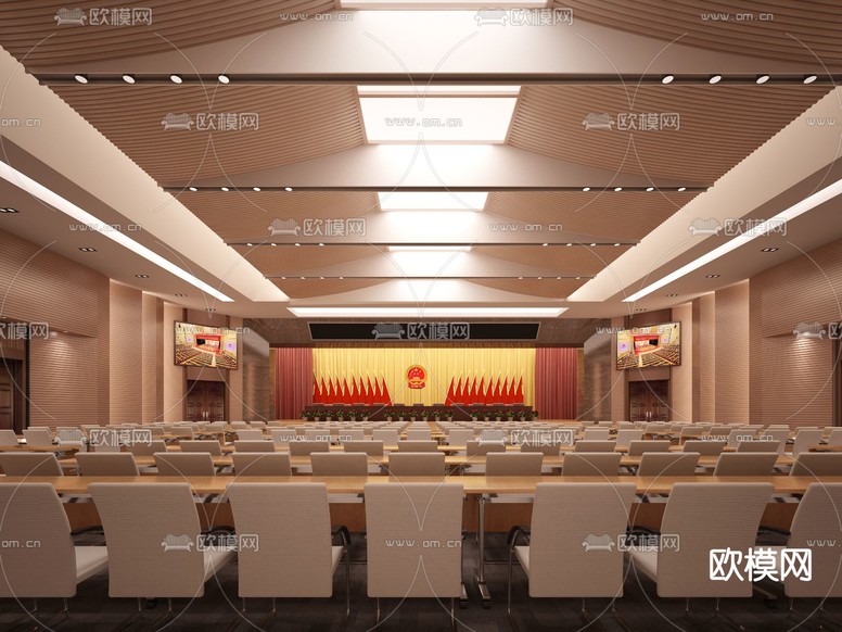 现代会议室免费3d模型下载(渲染图1)