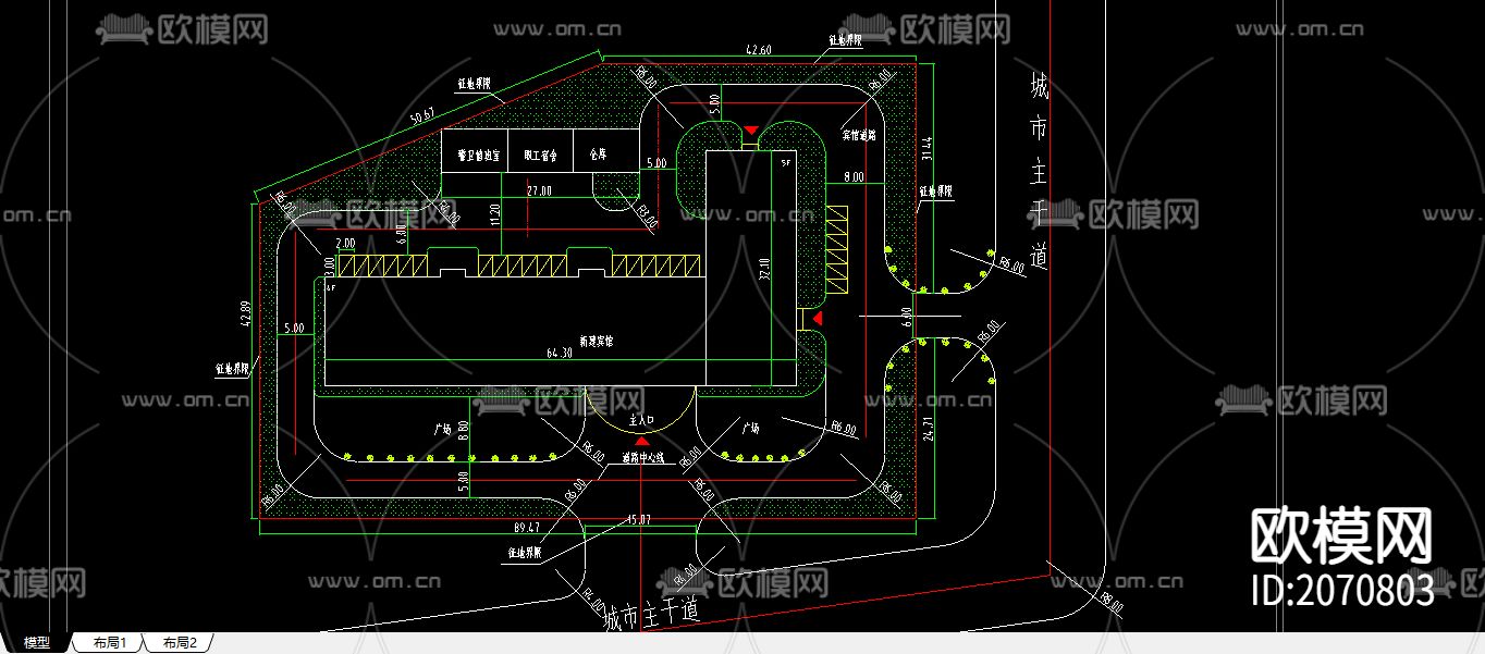 宾馆cad施工图下载（渲染图3）