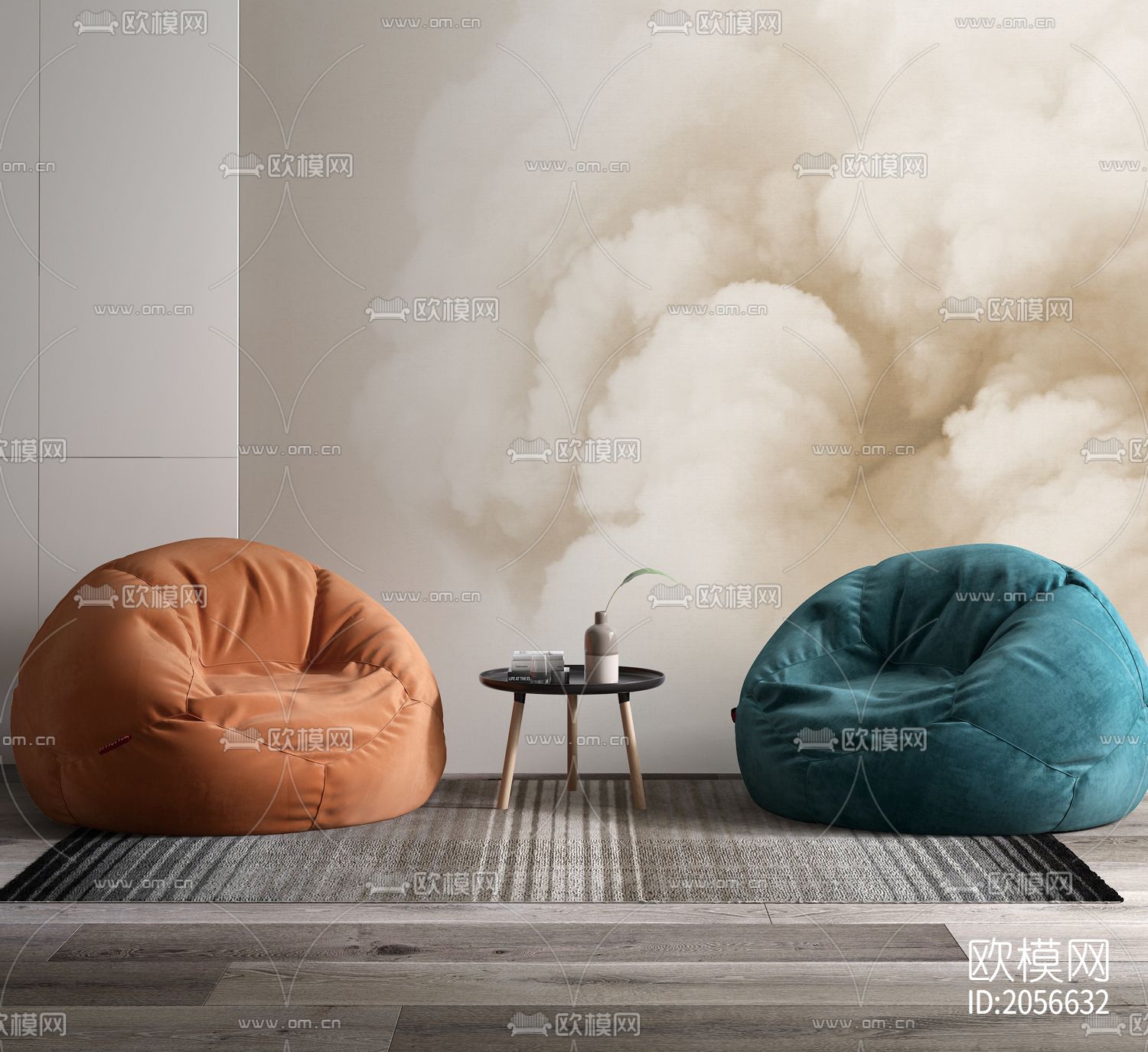 云朵壁画壁纸下载（渲染图3）